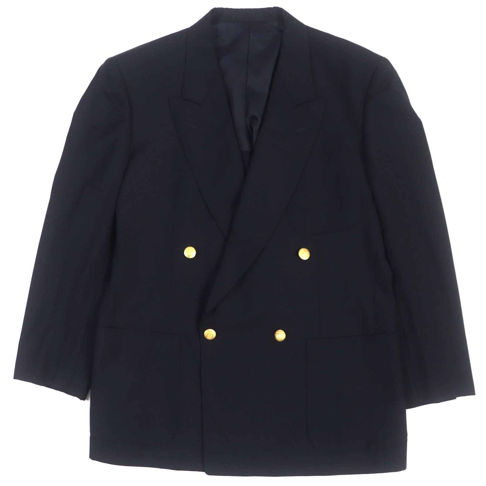 Burberry Vintage Wool Double Breasted Jacket Navy M