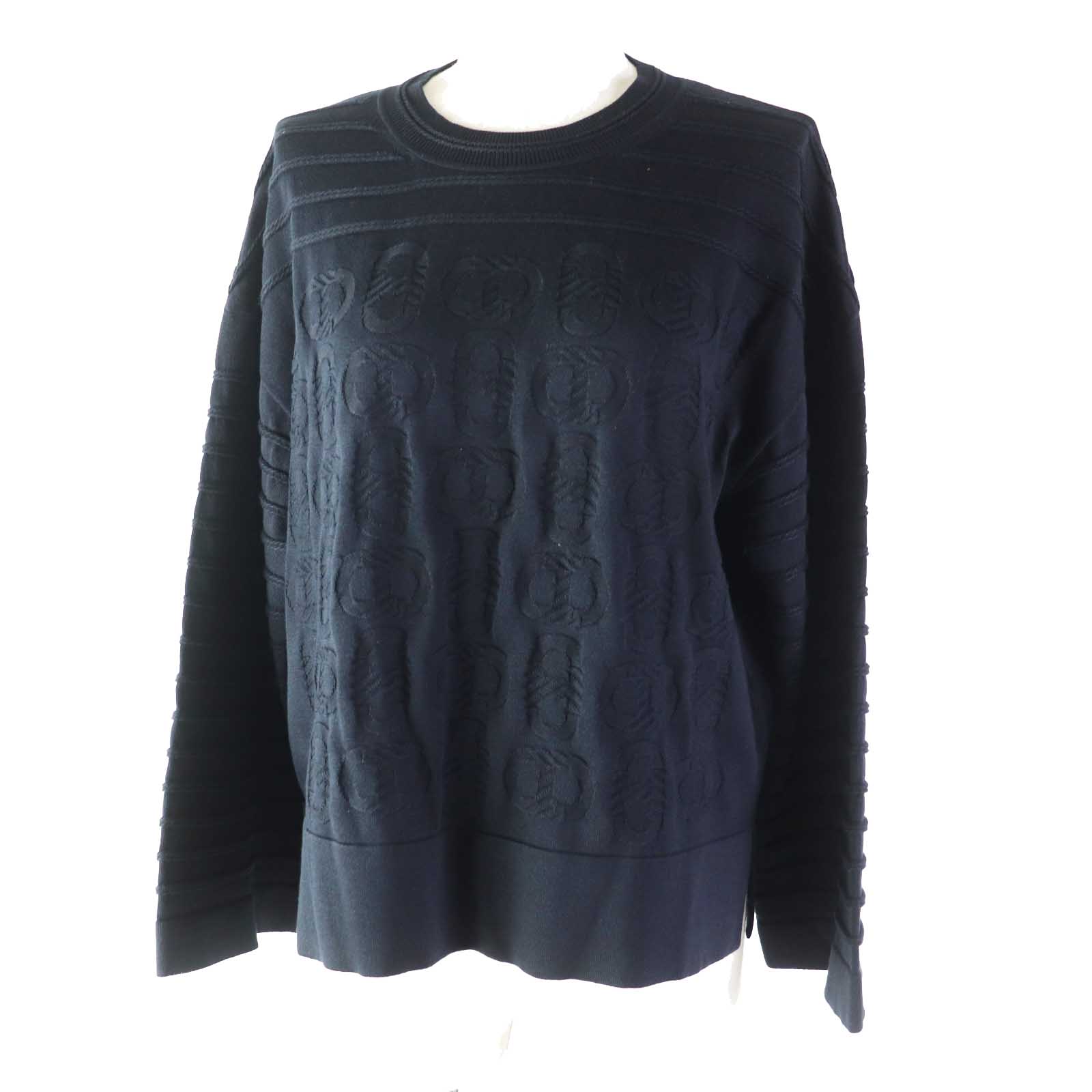 Hermes Silk Cotton Pullover Knit Black 40