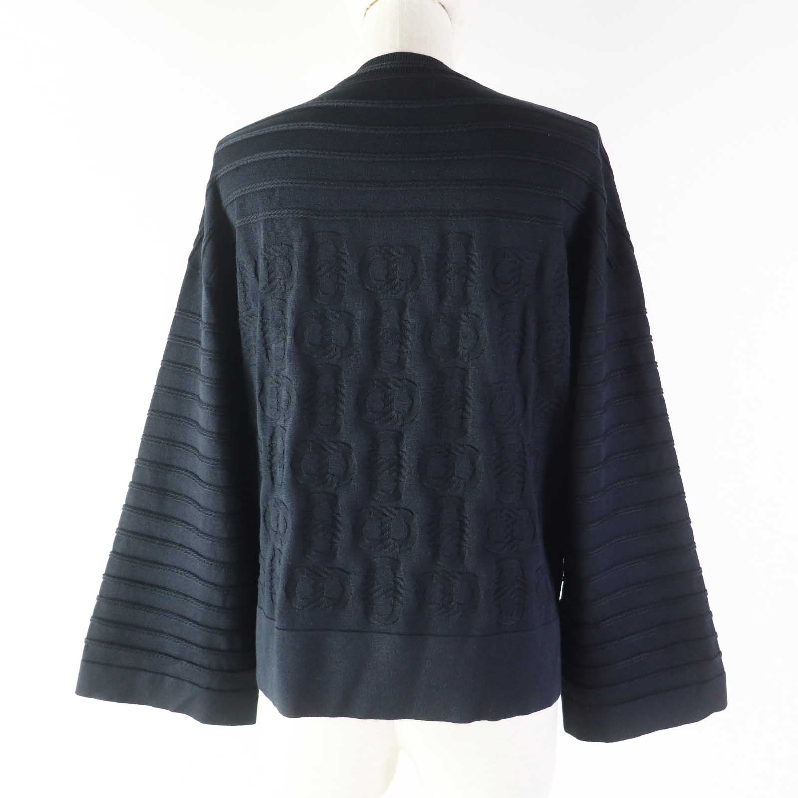 Hermes Silk Cotton Pullover Knit Black 40