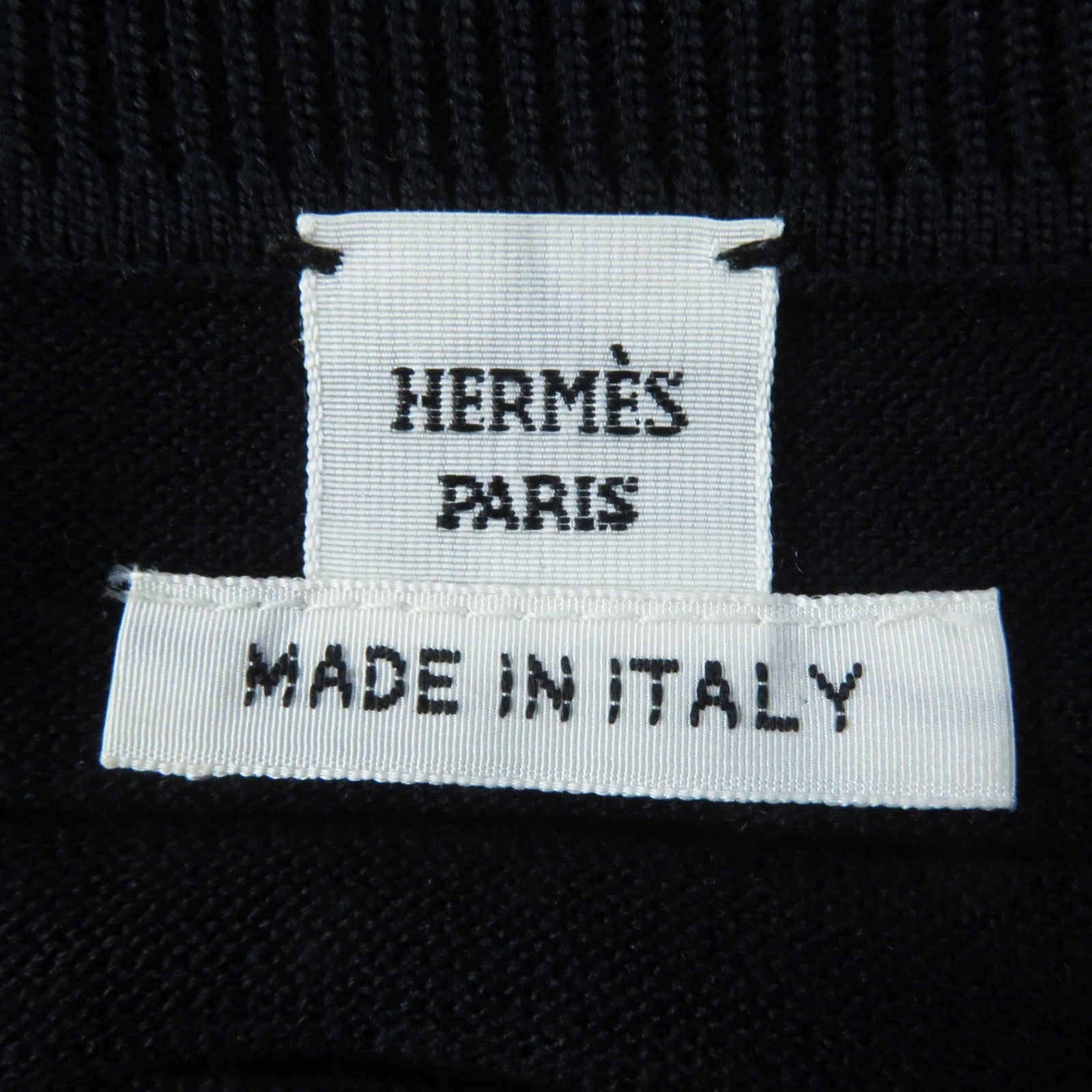 Hermes Silk Cotton Pullover Knit Black 40