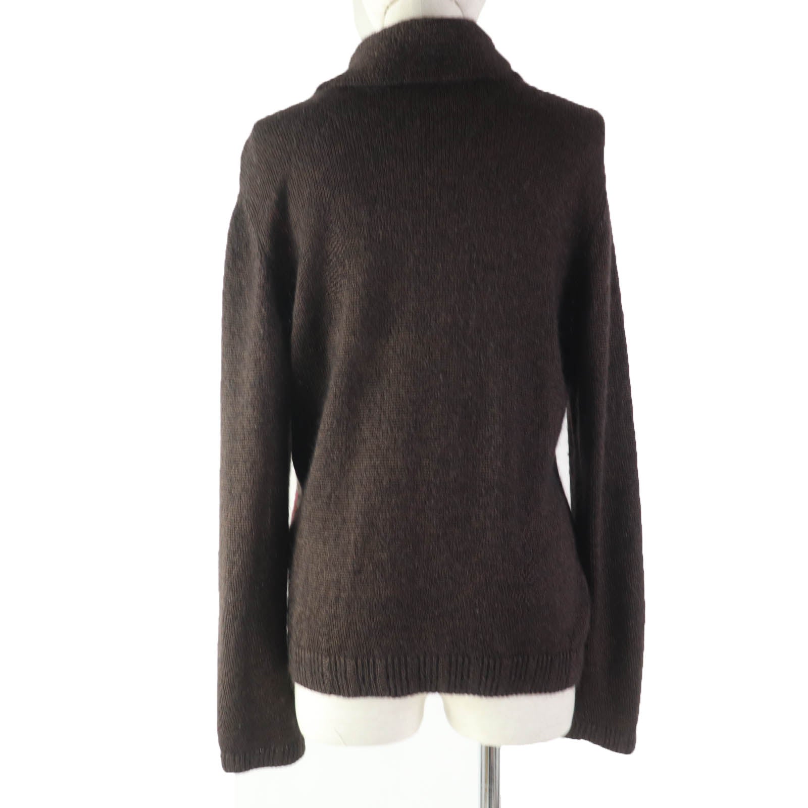 LEONARD Silk Mohair Floral Knit Sweater Brown LL