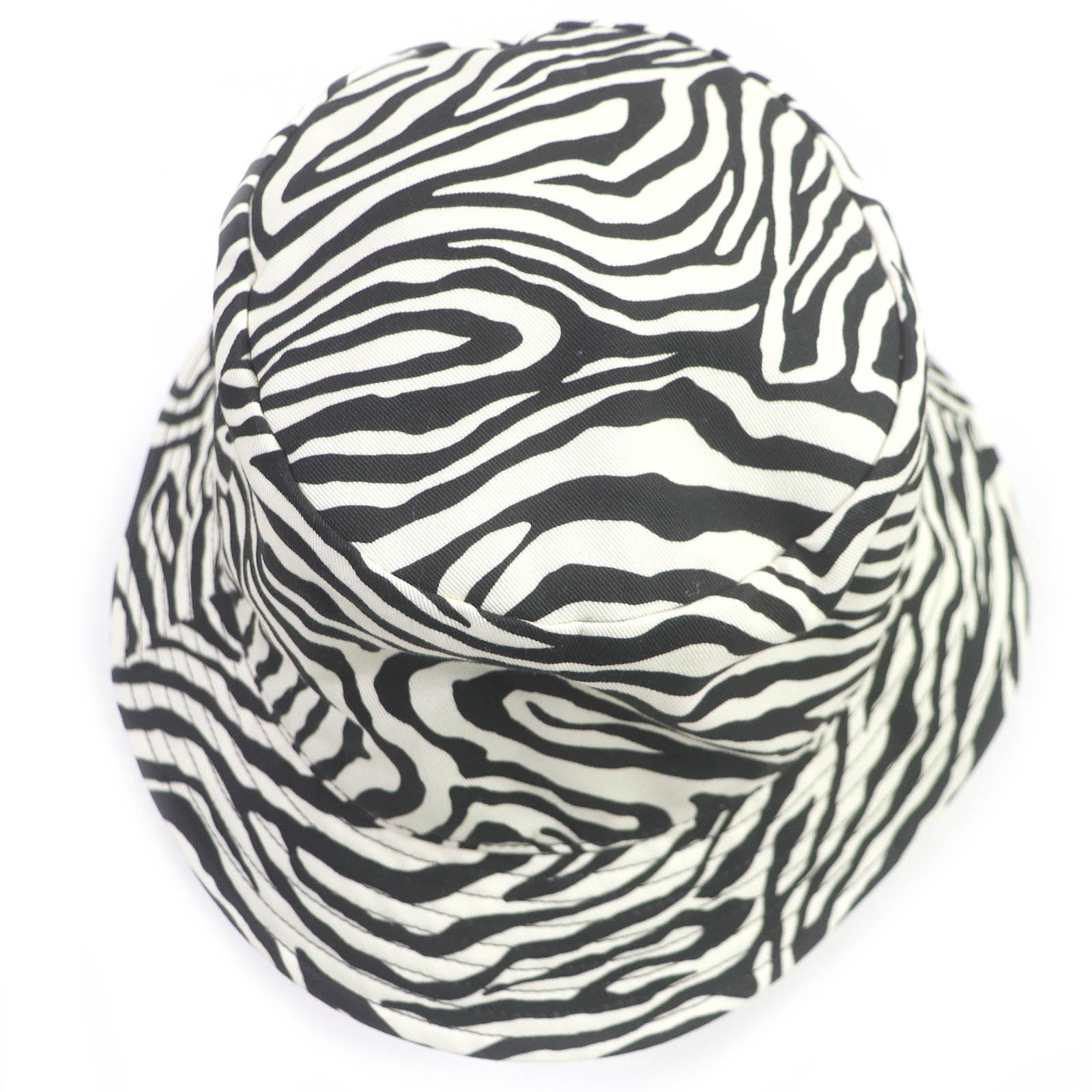 Celine Zebra Logo Bucket Hat White Black L