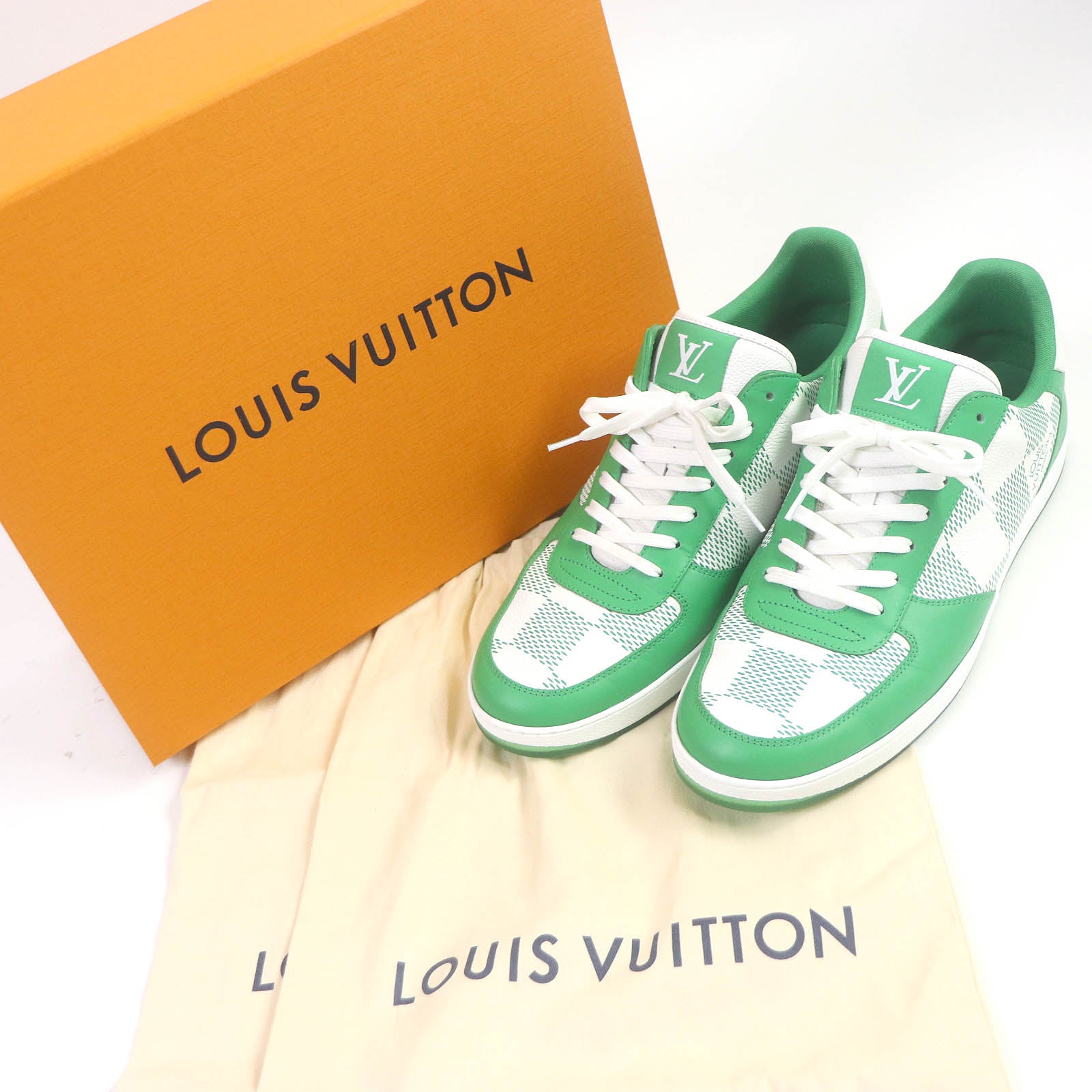 Louis Vuitton Rivoli Damier Sneakers White Green