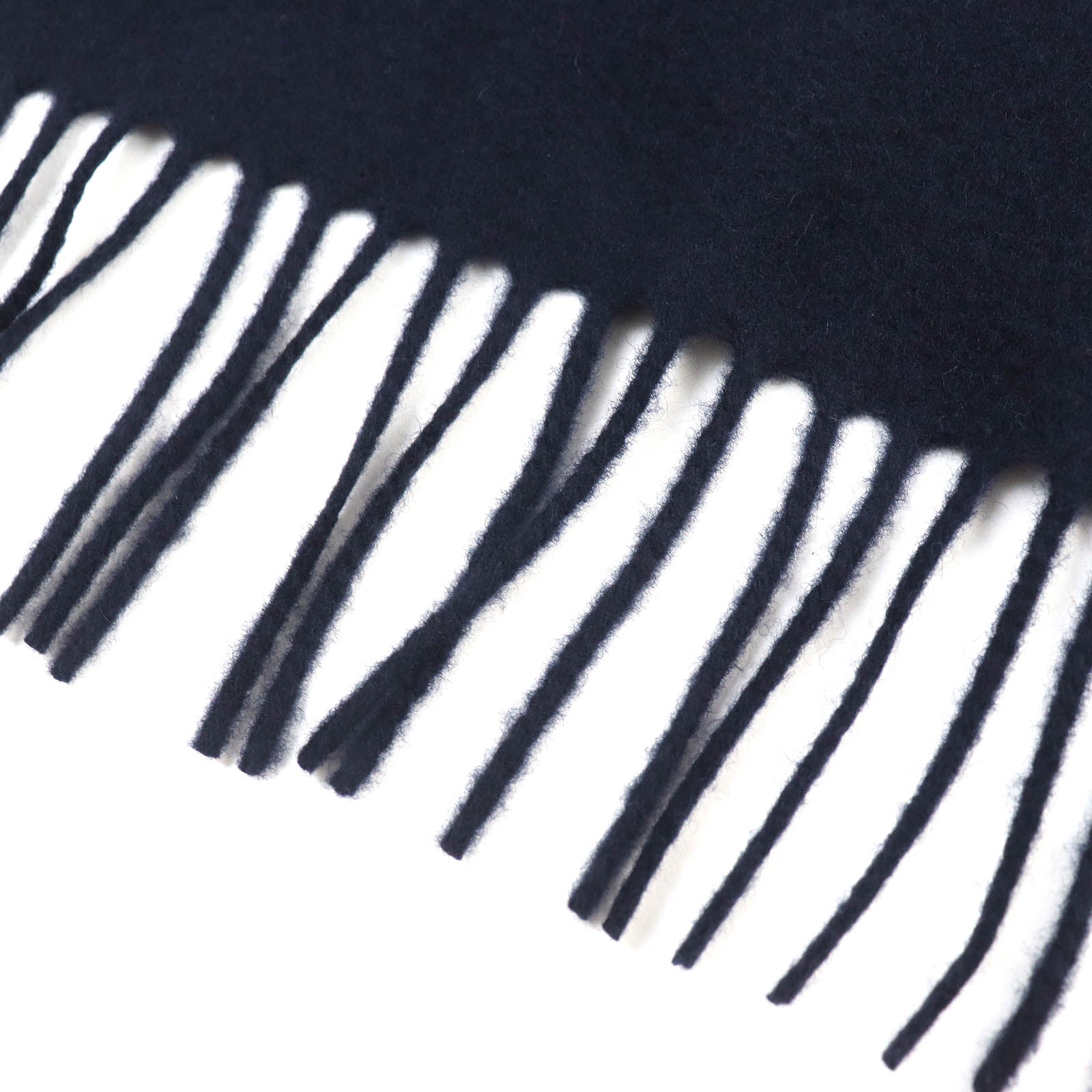 Moncler Wool Logo Patch Fringe Shawl Scarf