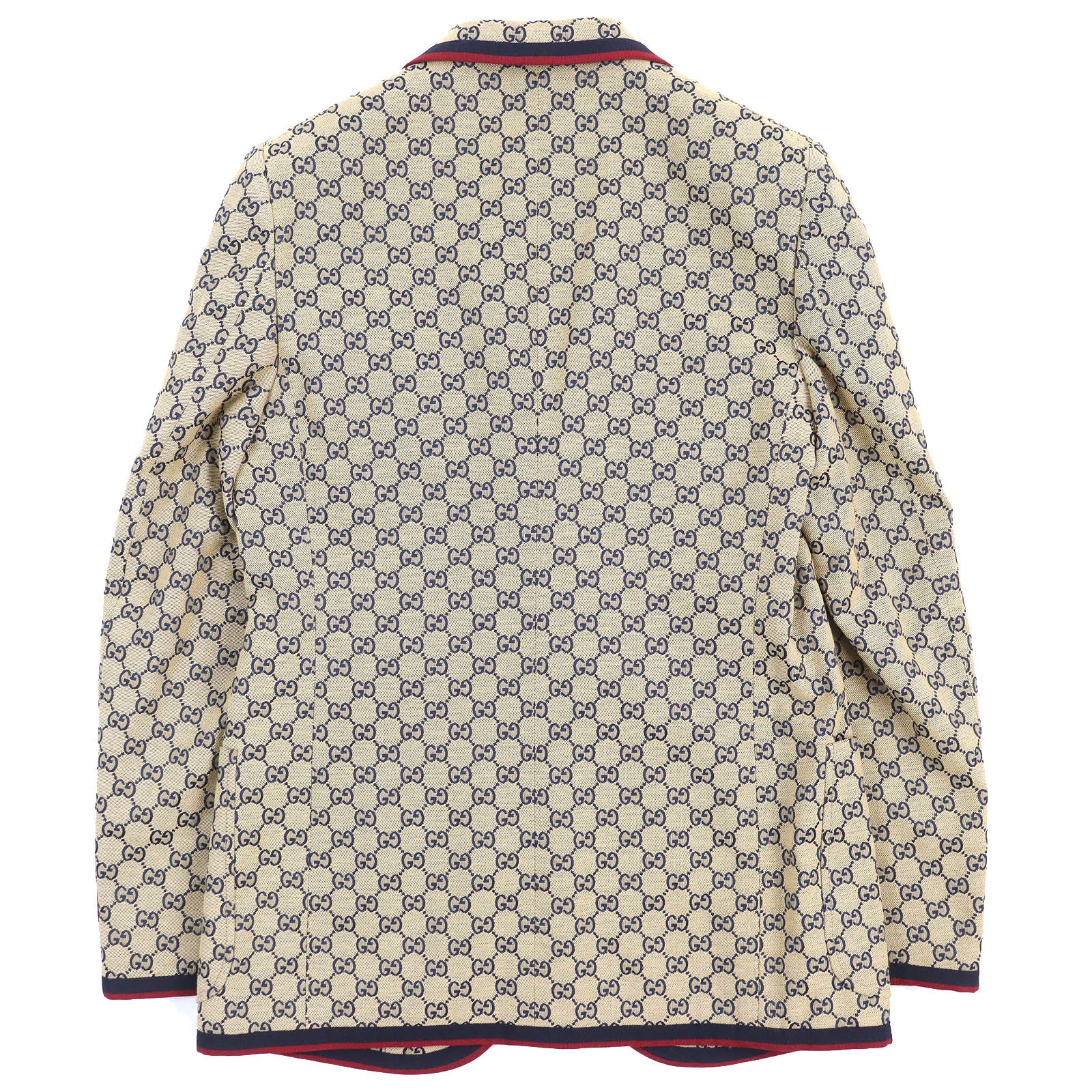 Gucci GG Canvas Jacket Beige Navy Red 48