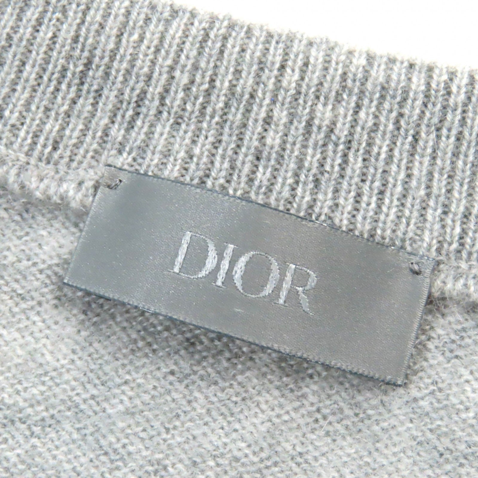 Dior Cashmere CD Interlace Knit Sweater Gray S