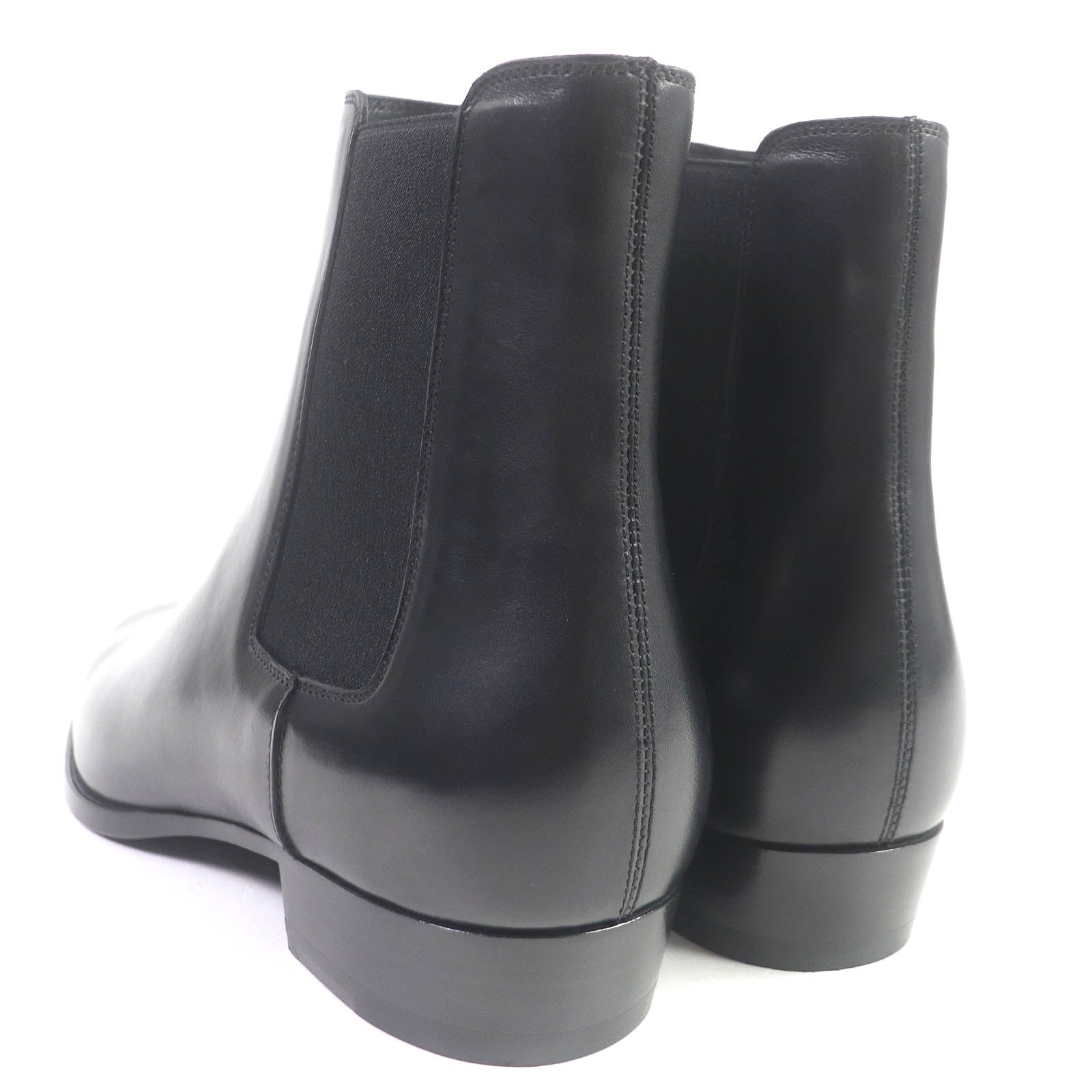 Saint Laurent Wyatt Chelsea Leather Boots Black 43