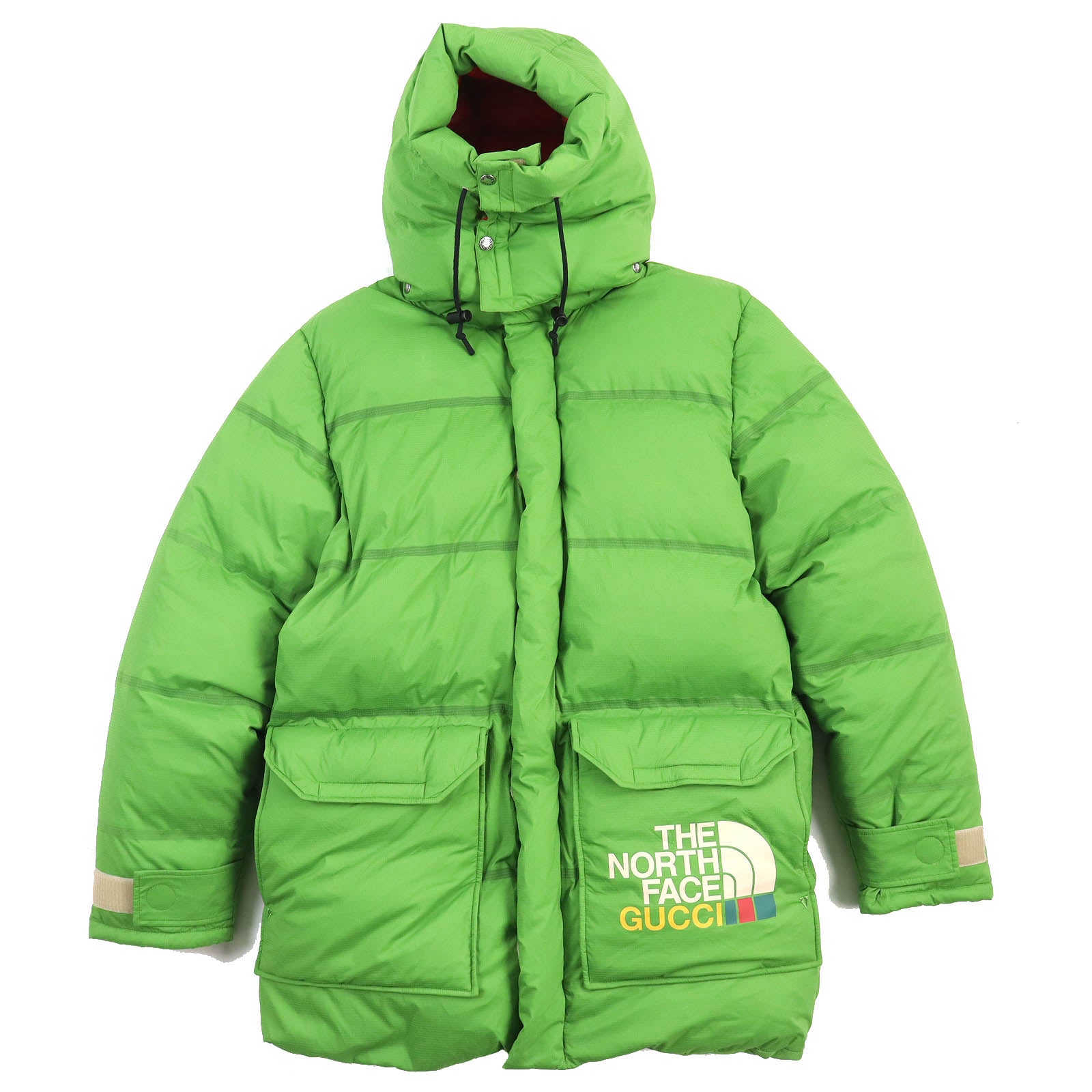 GUCCI The North Face Nylon Down Jacket Green M