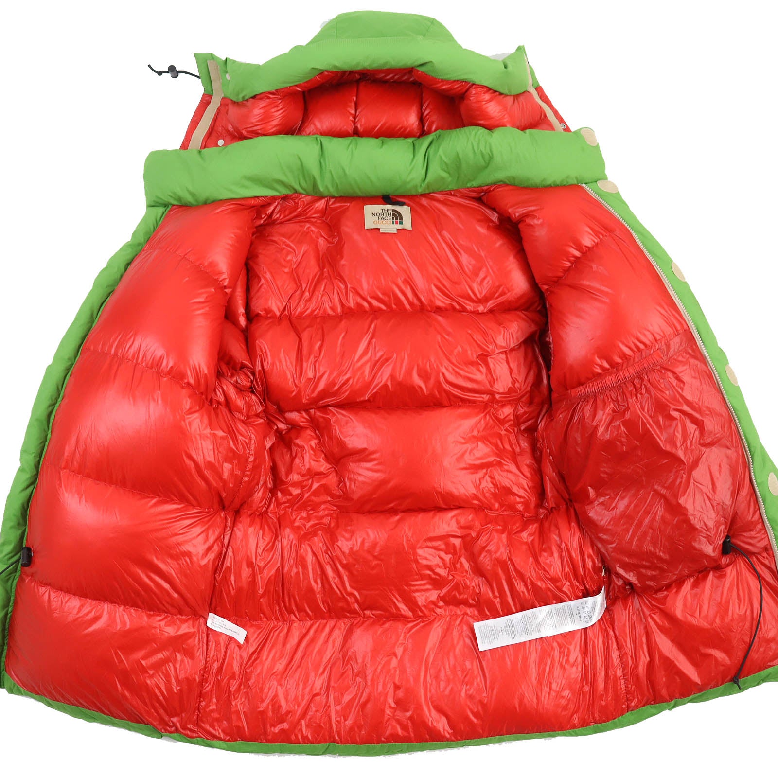 GUCCI The North Face Nylon Down Jacket Green M