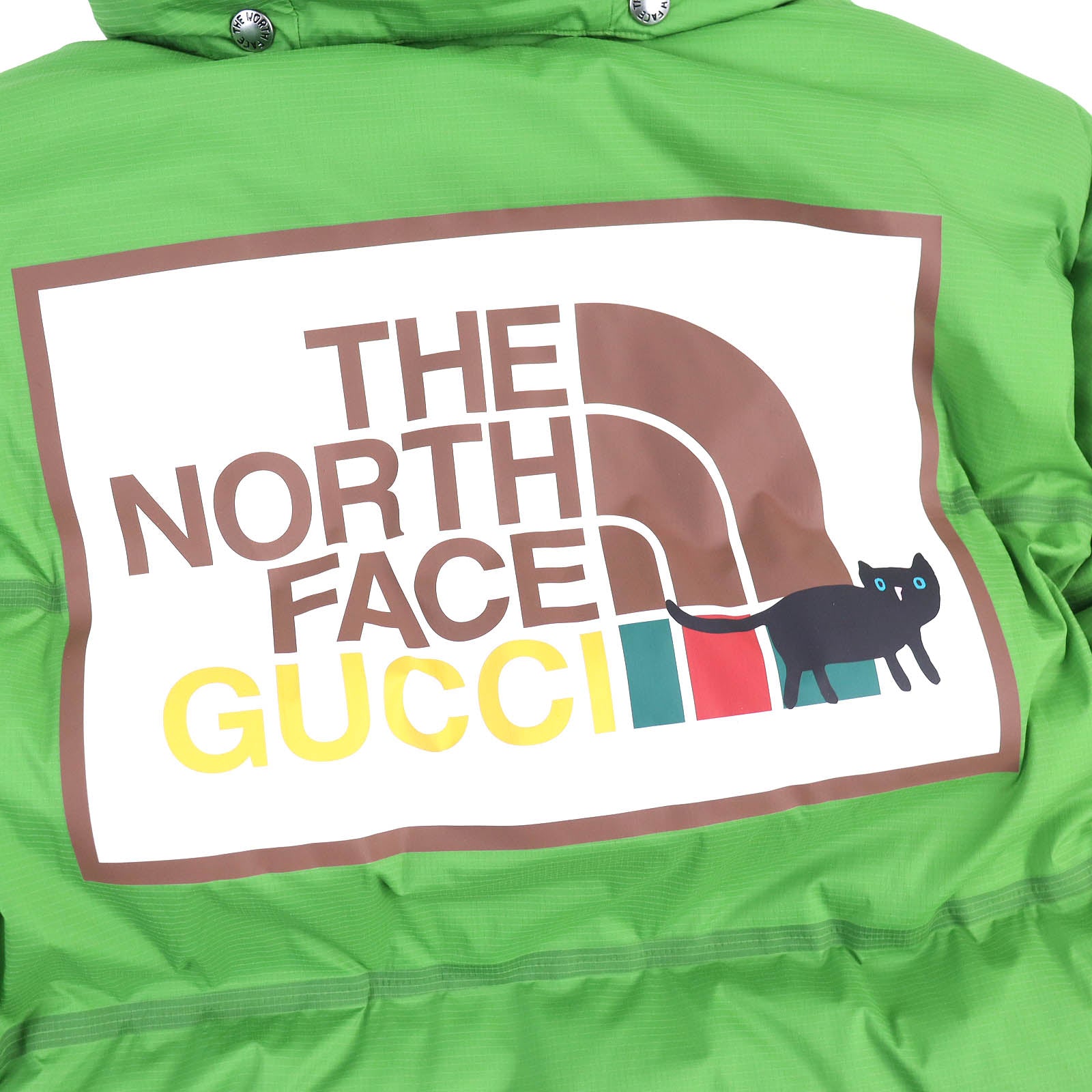 GUCCI The North Face Nylon Down Jacket Green M