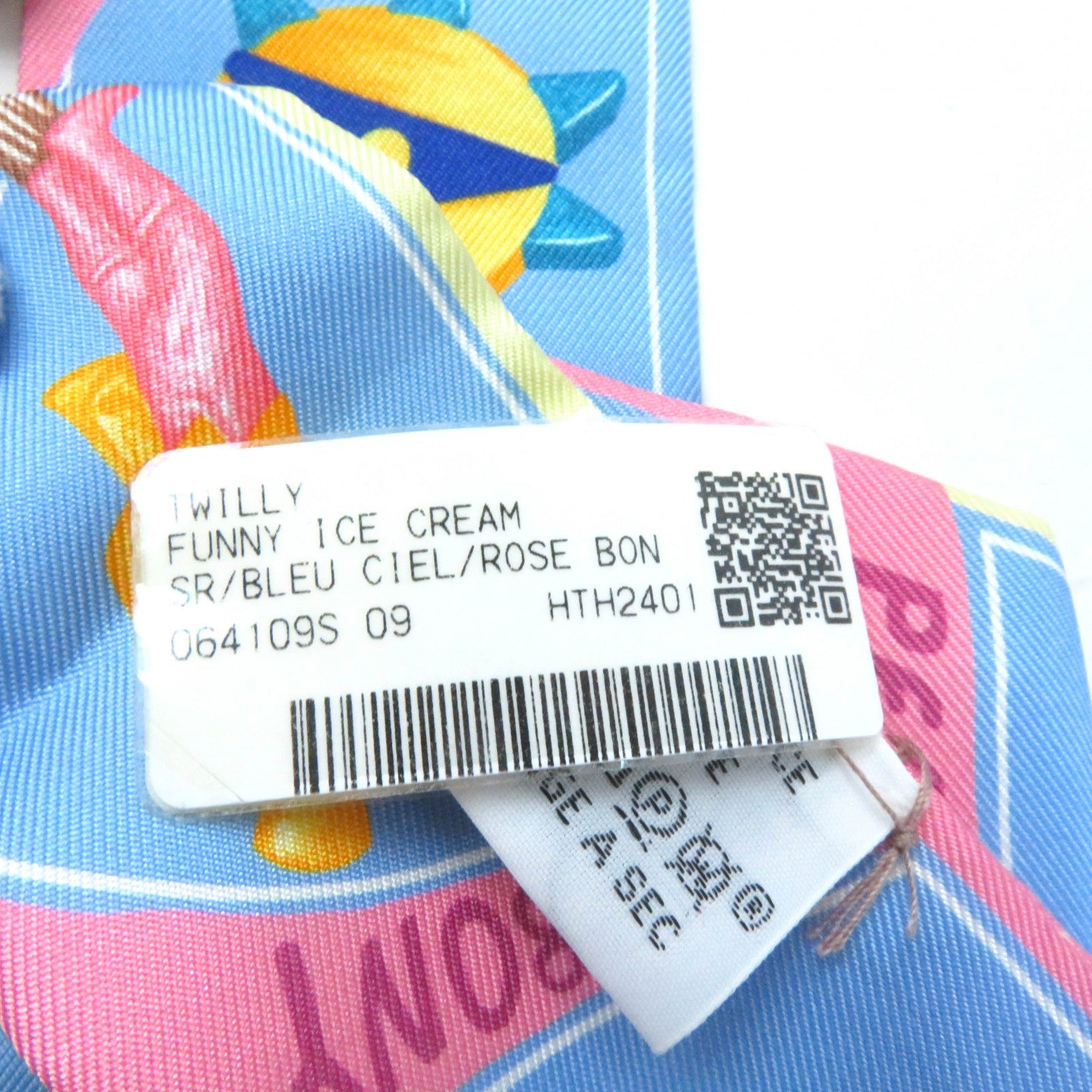 Hermes FUNNY ICE CREAM Twilly Scarf