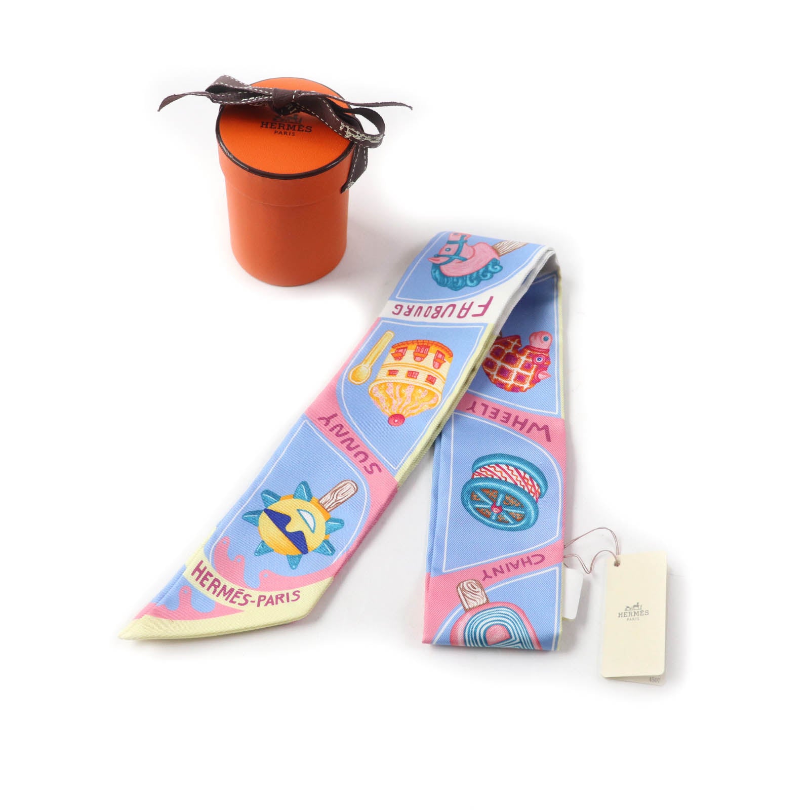 Hermes FUNNY ICE CREAM Twilly Scarf