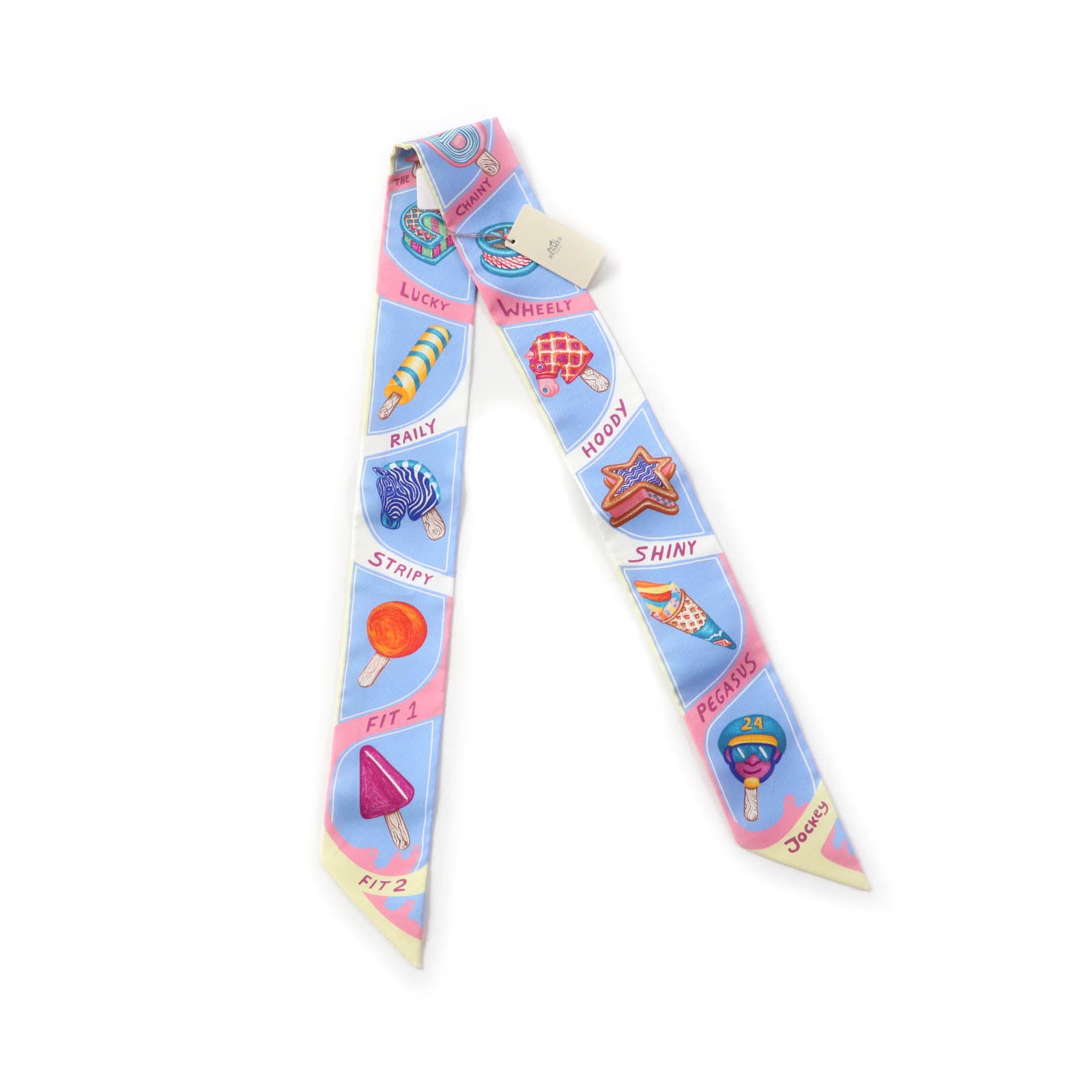 Hermes FUNNY ICE CREAM Twilly Scarf