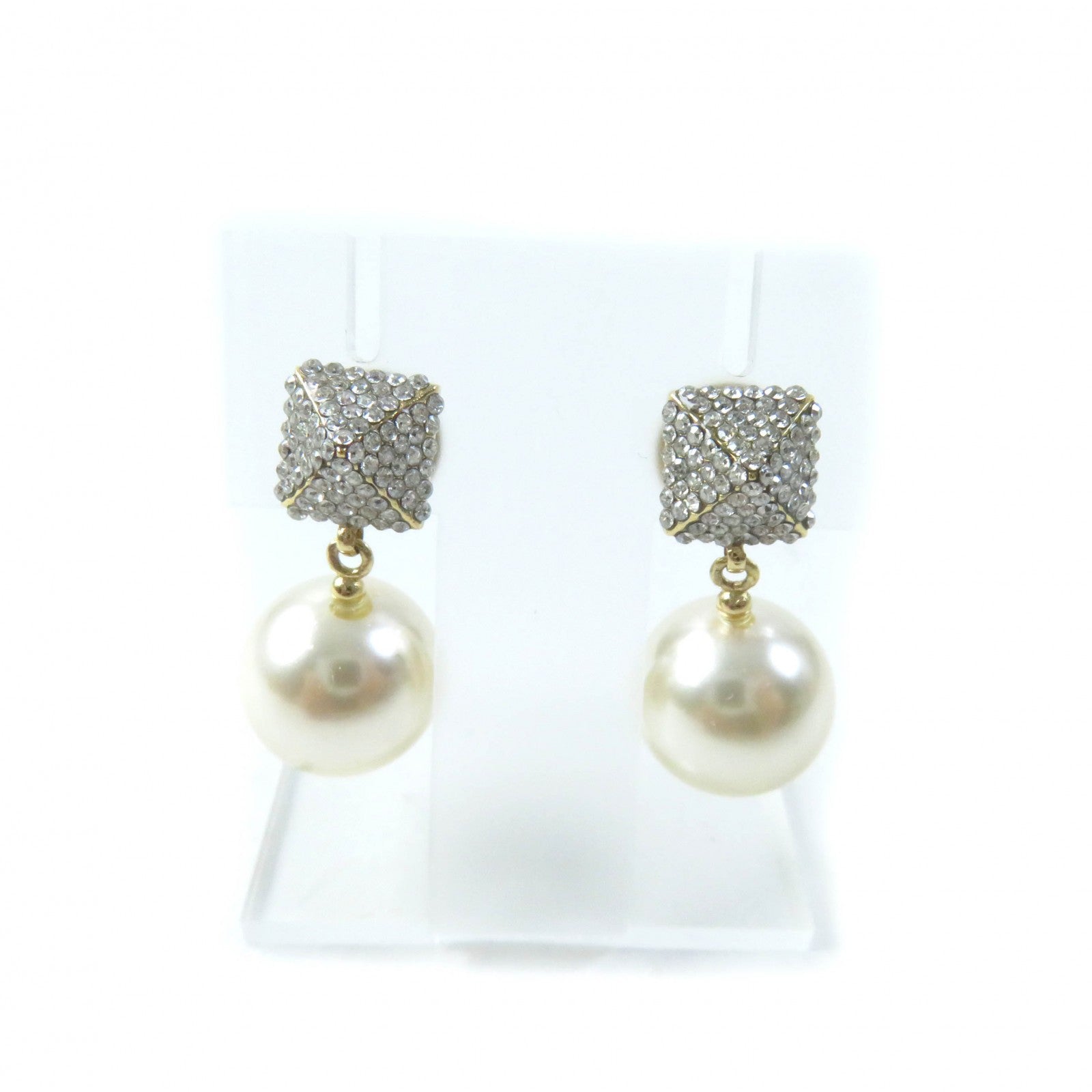 Valentino Rockstud Swarovski Crystal Pearl Earrings