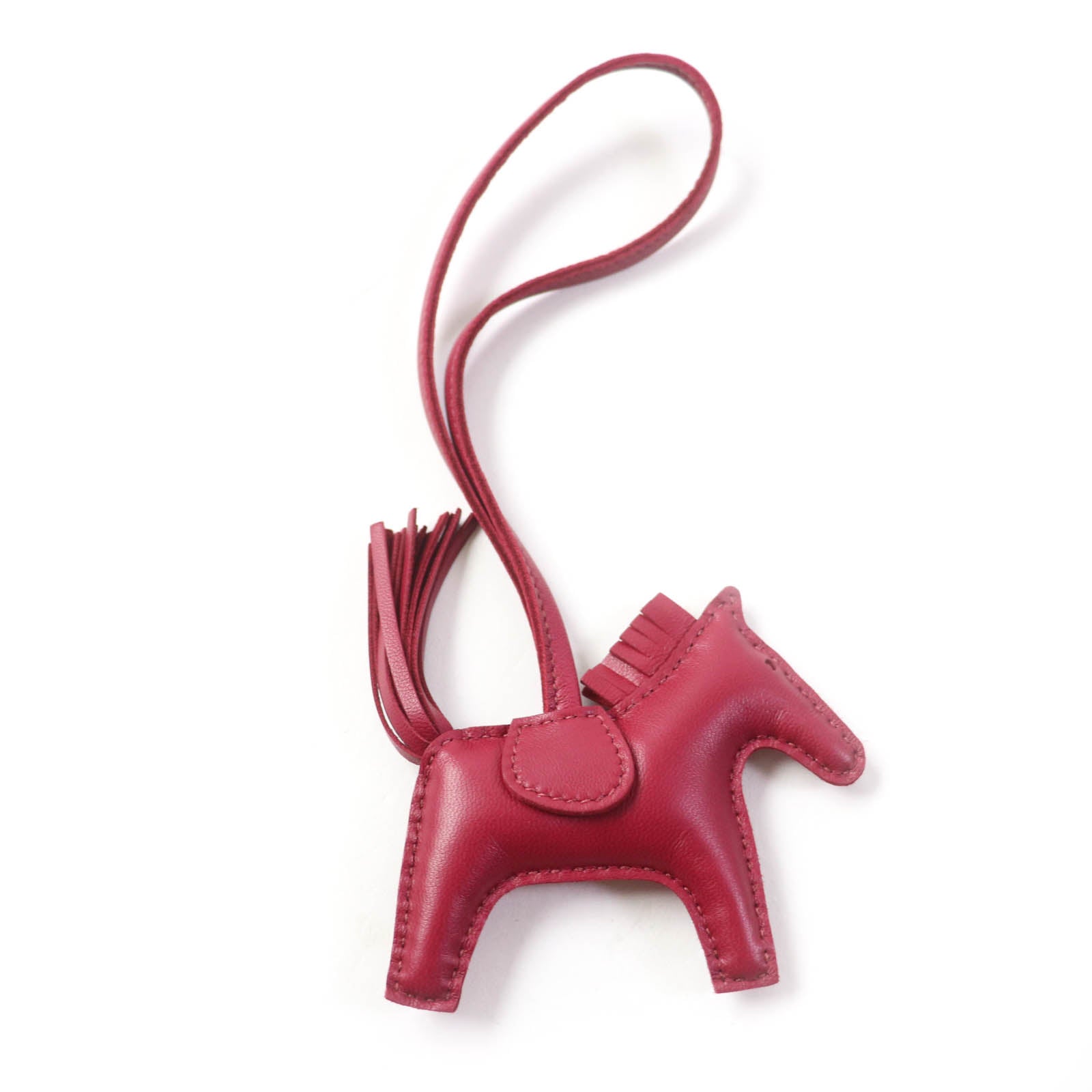 HERMES Rodeo Charm PM Rouge Viv Bag Charm