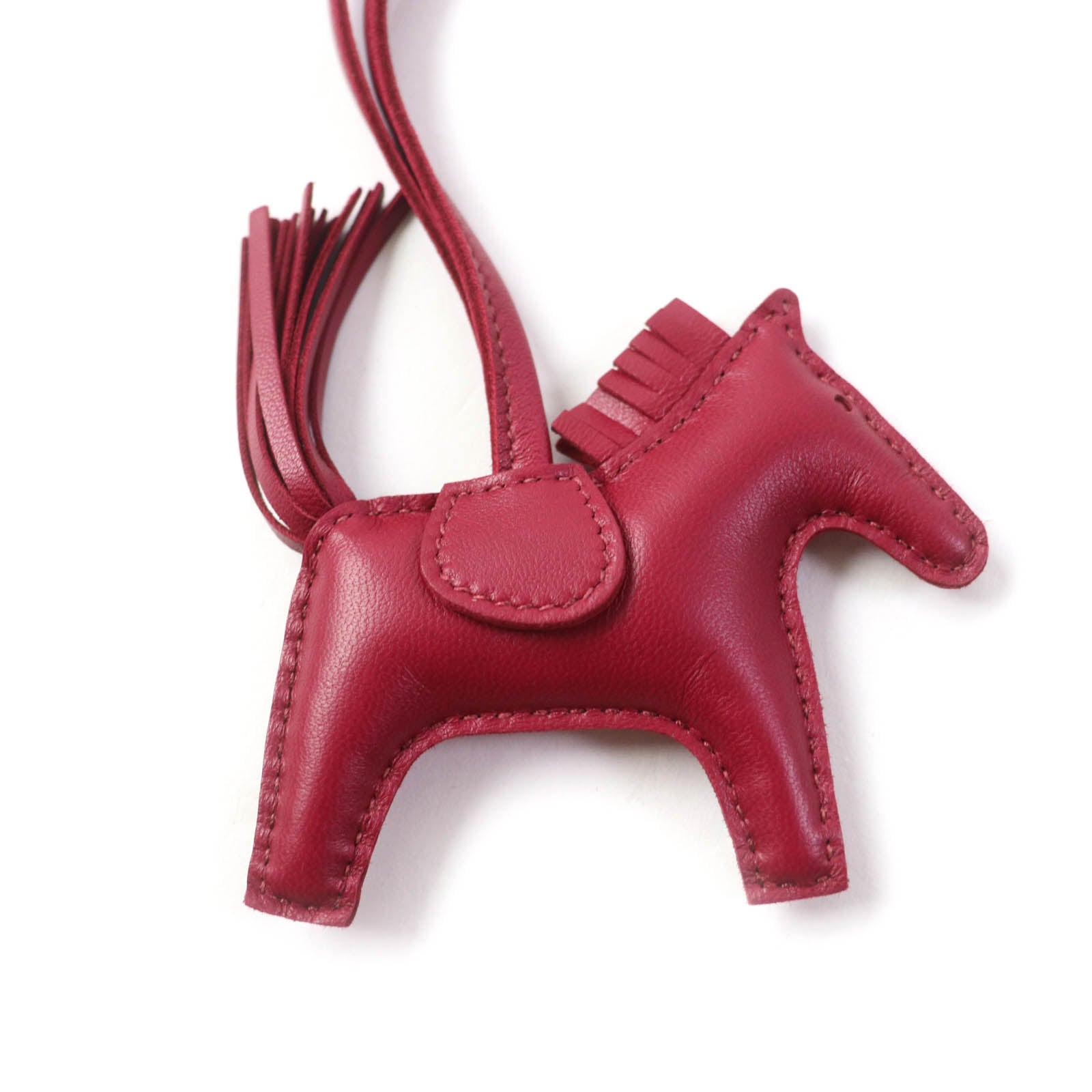 HERMES Rodeo Charm PM Rouge Viv Bag Charm