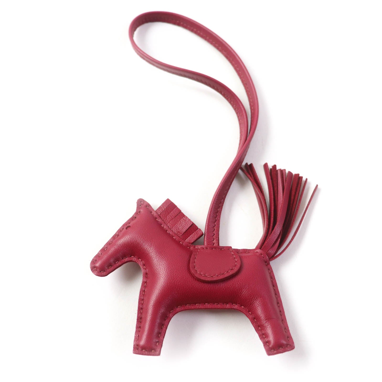 HERMES Rodeo Charm PM Rouge Viv Bag Charm