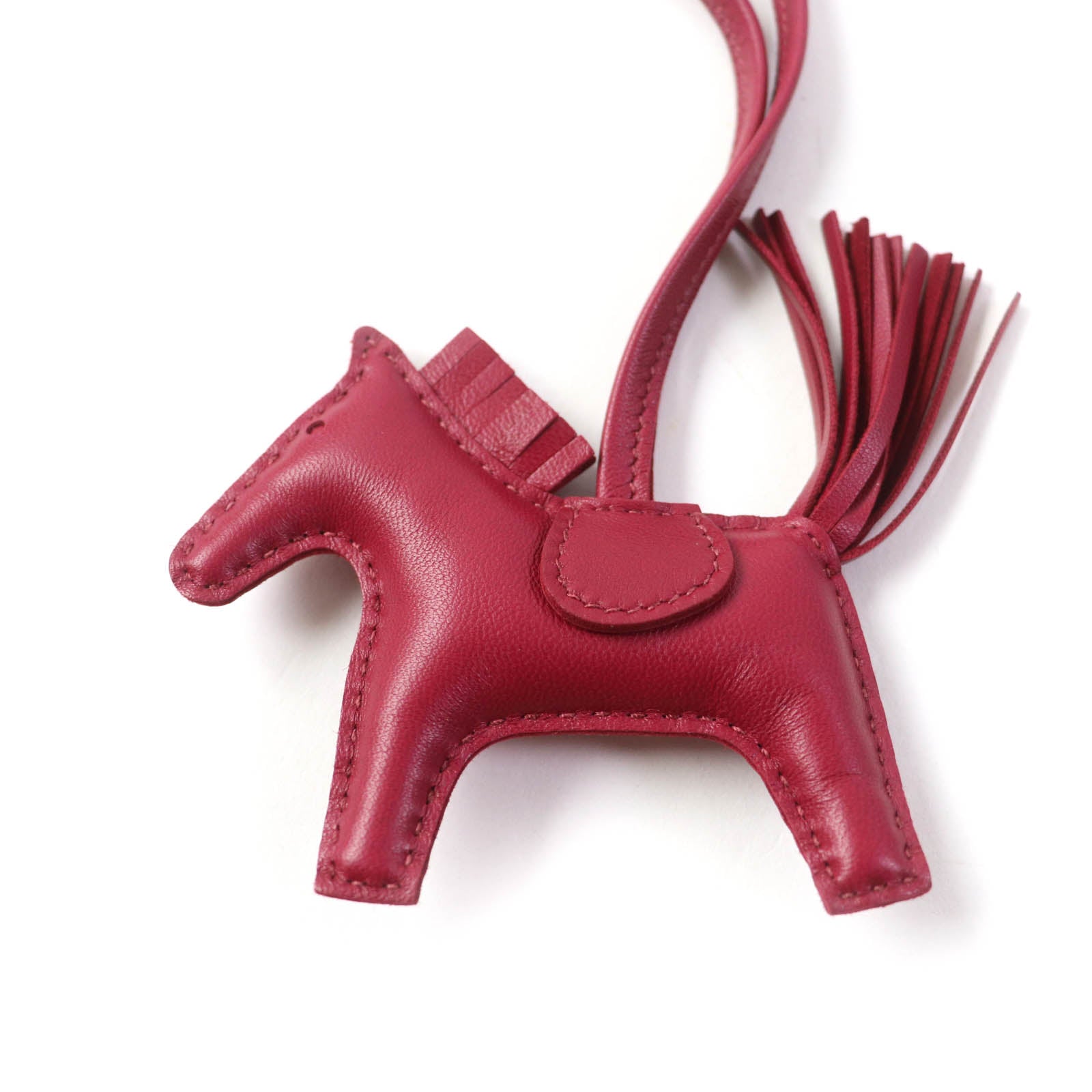 HERMES Rodeo Charm PM Rouge Viv Bag Charm