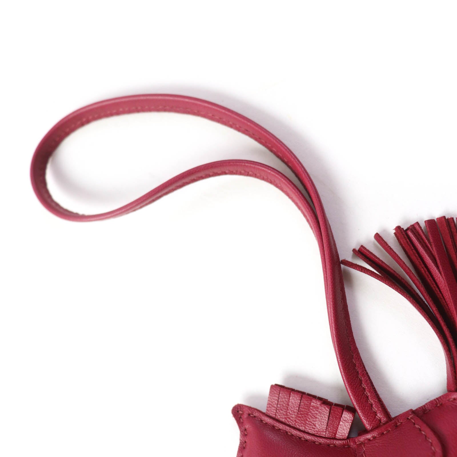 HERMES Rodeo Charm PM Rouge Viv Bag Charm