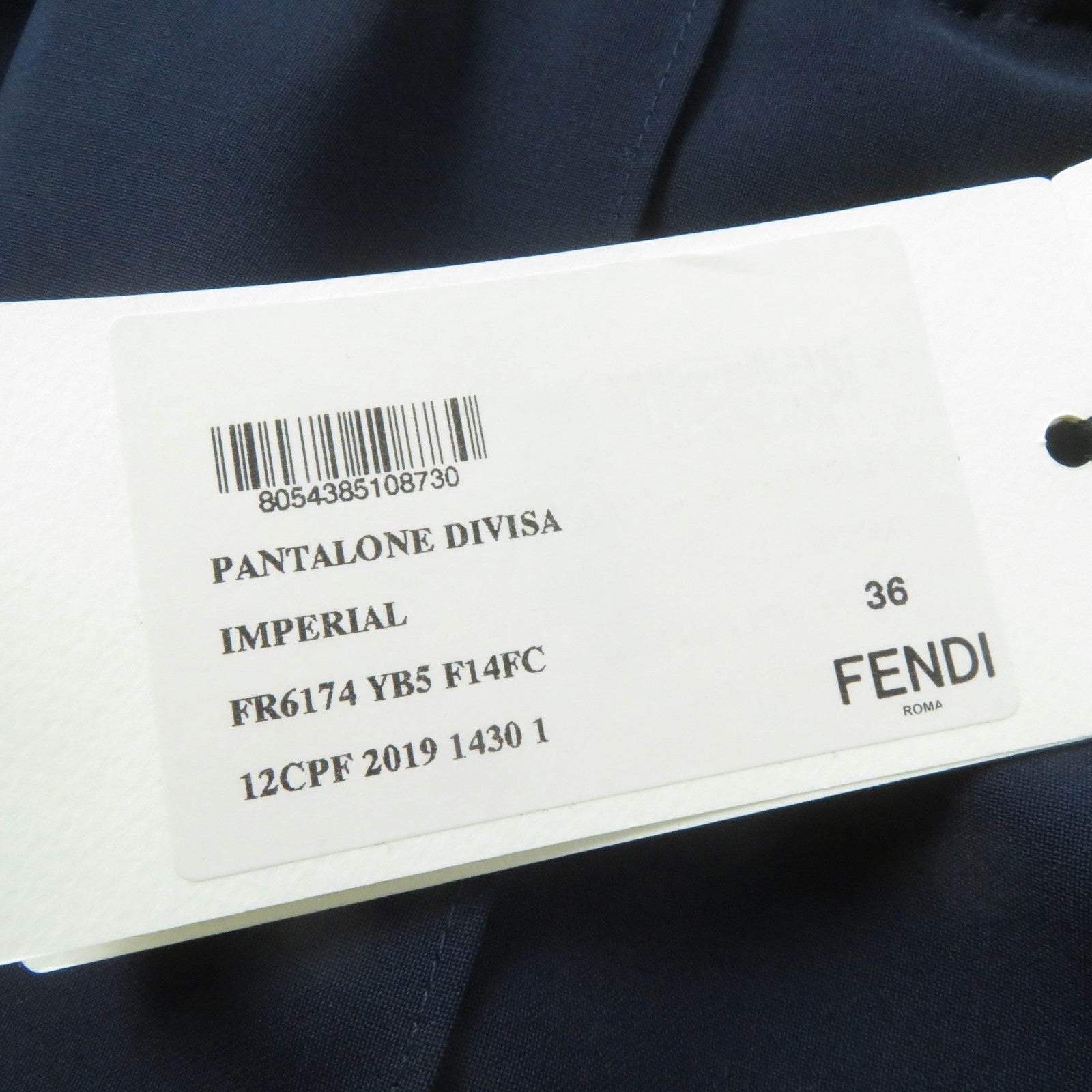 Fendi Wool Blend Center Press Pants Navy