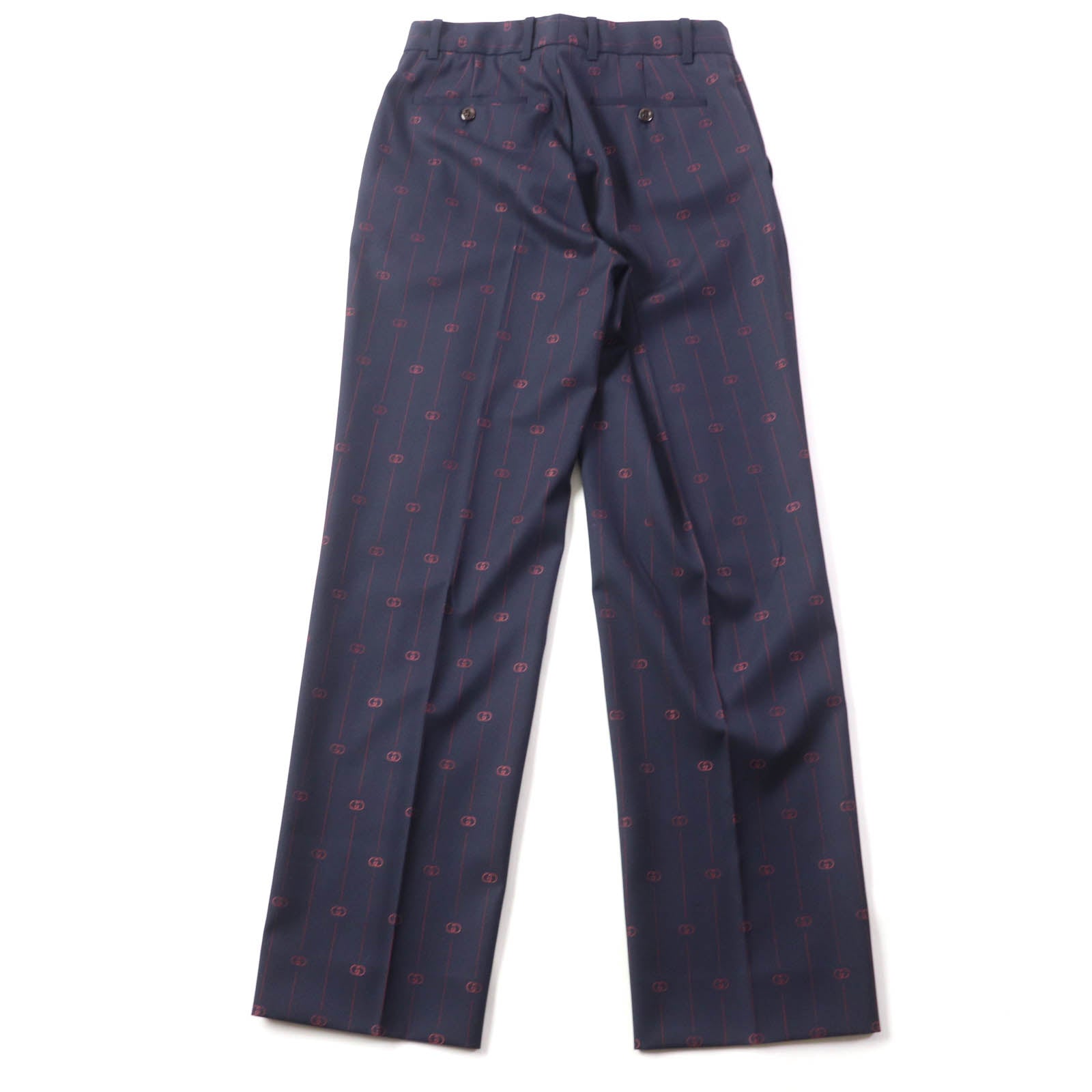 Gucci Wool Silk Trousers Navy 38 Women