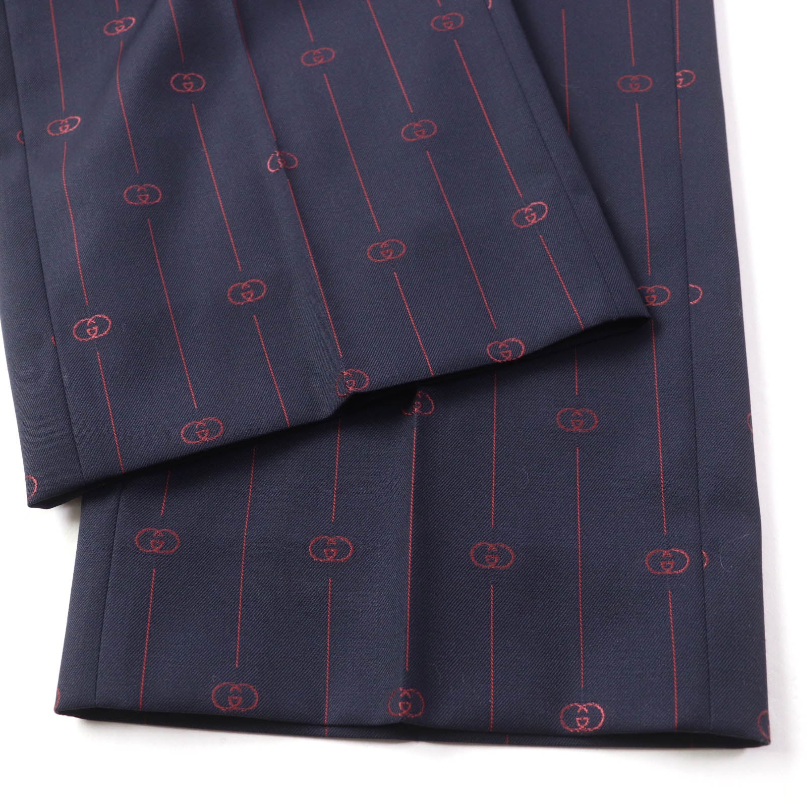 Gucci Wool Silk Trousers Navy 38 Women