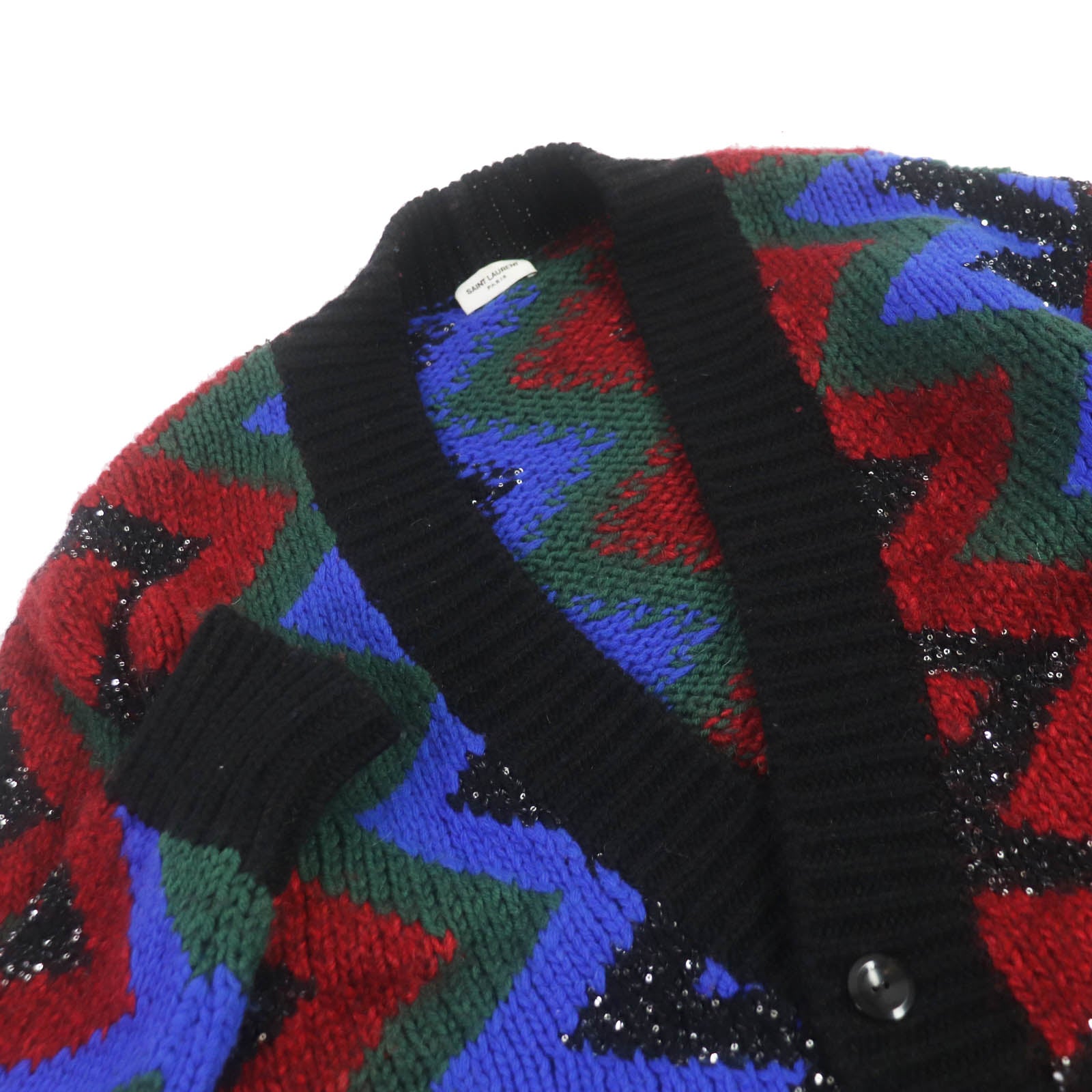 Saint Laurent Wool Nylon Cardigan Multicolor S