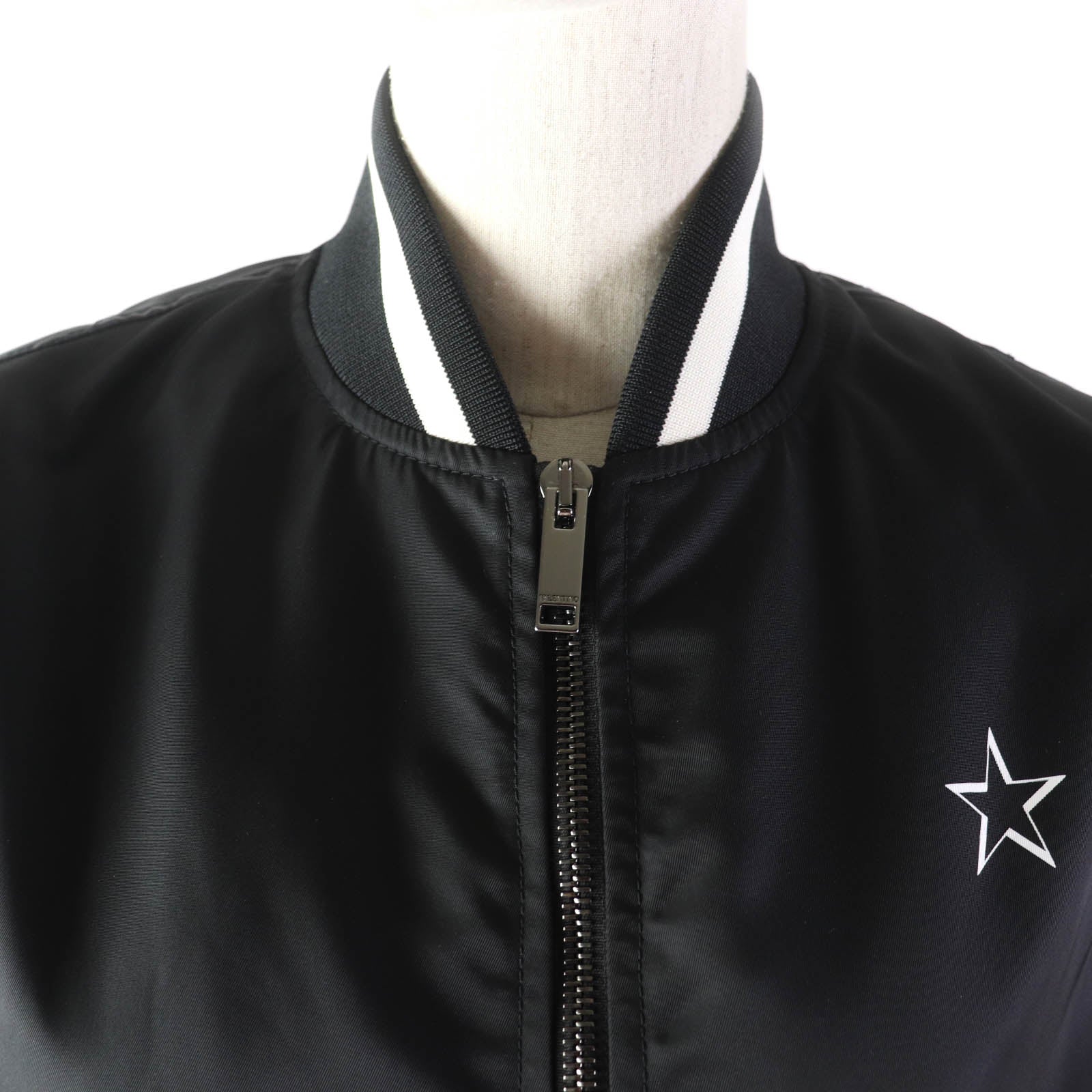 Valentino Nylon Bomber Jacket Black White 38