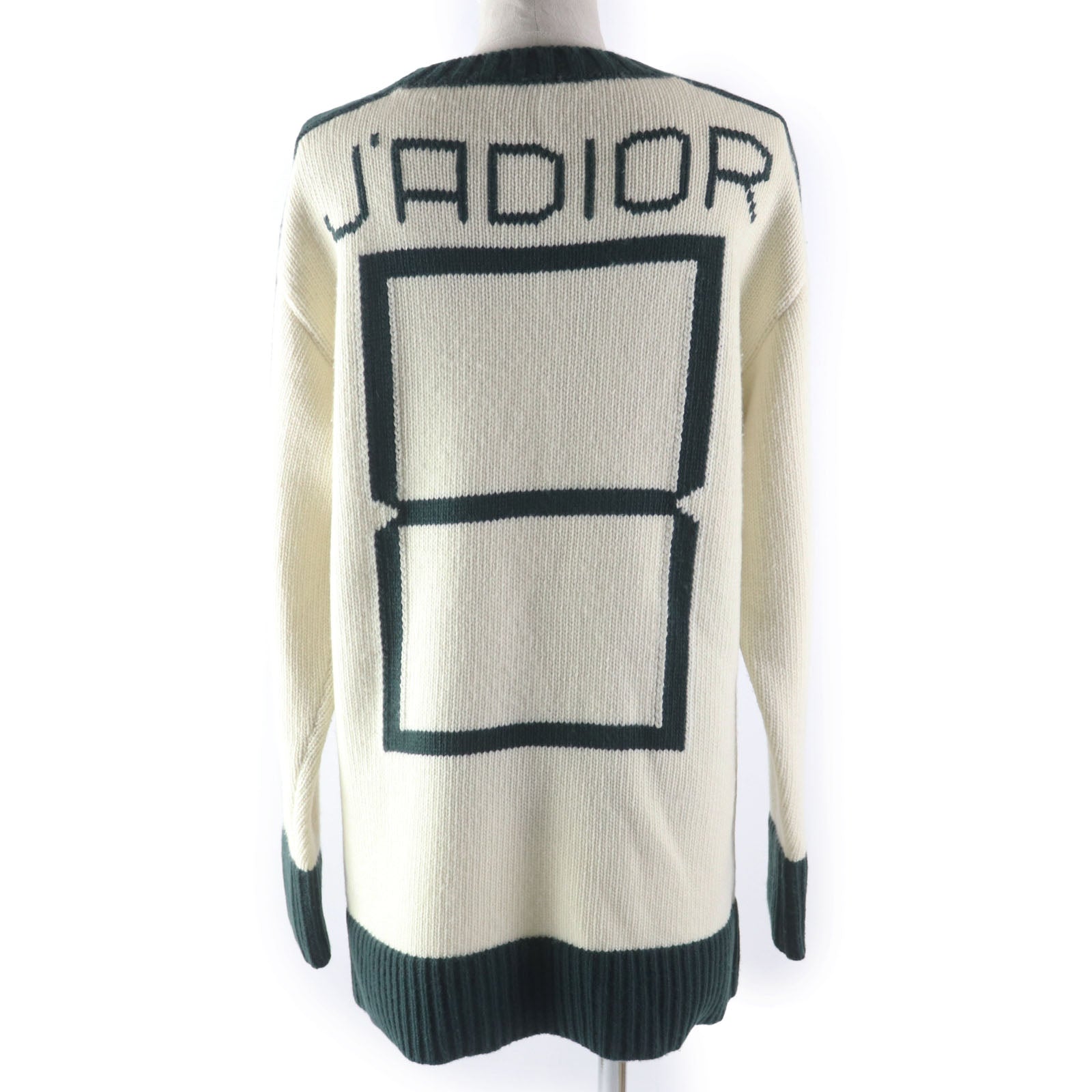 Dior Wool Cashmere Knit Sweater Ivory Green 38