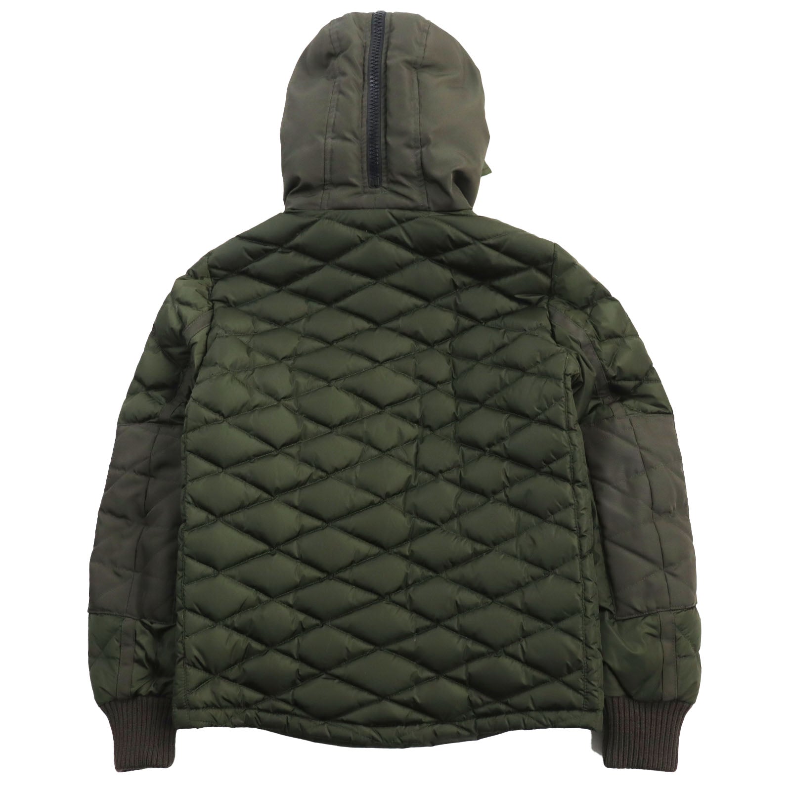 Moncler Ernest Nylon Quilted Hoodie Down Jacket Khaki