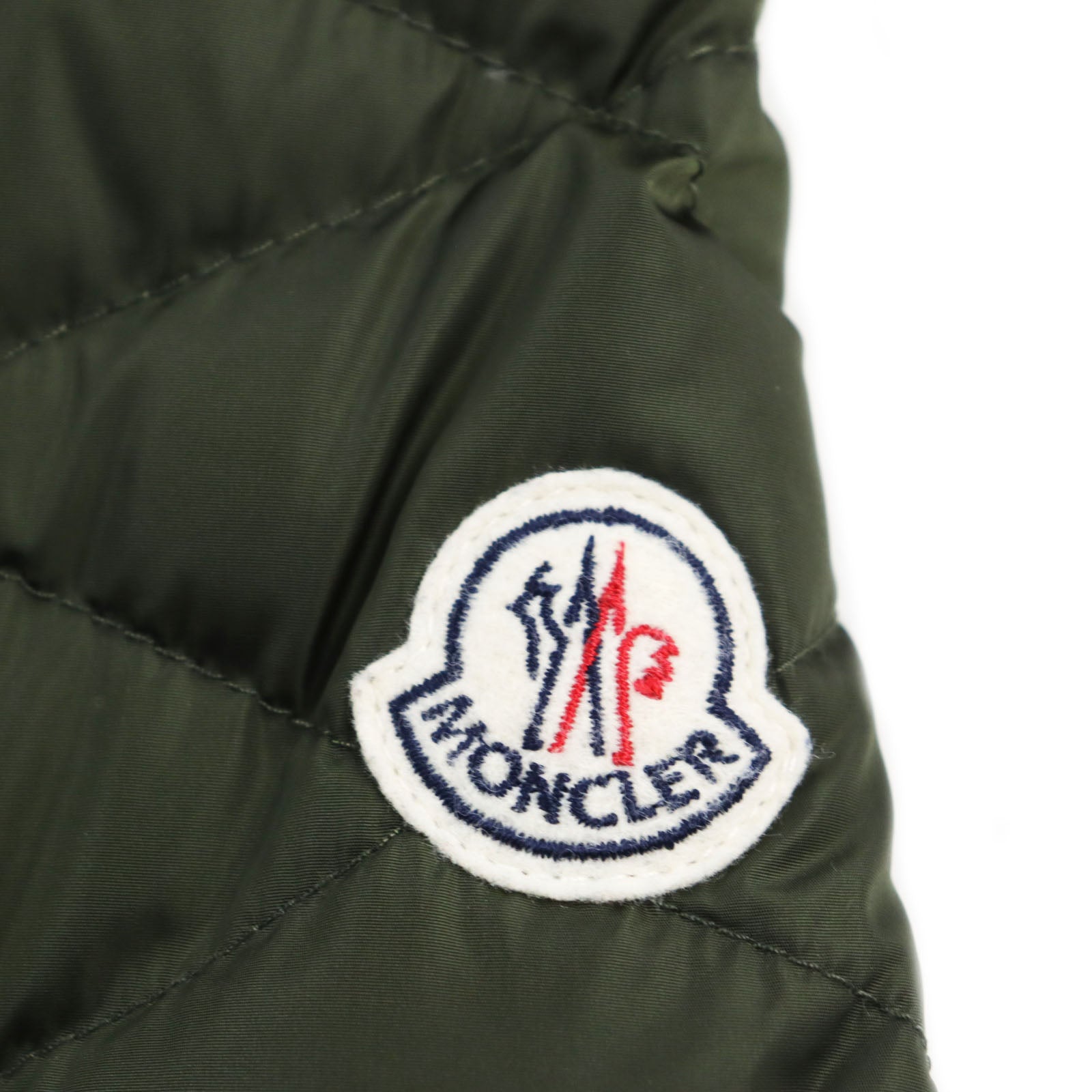 Moncler Ernest Nylon Quilted Hoodie Down Jacket Khaki