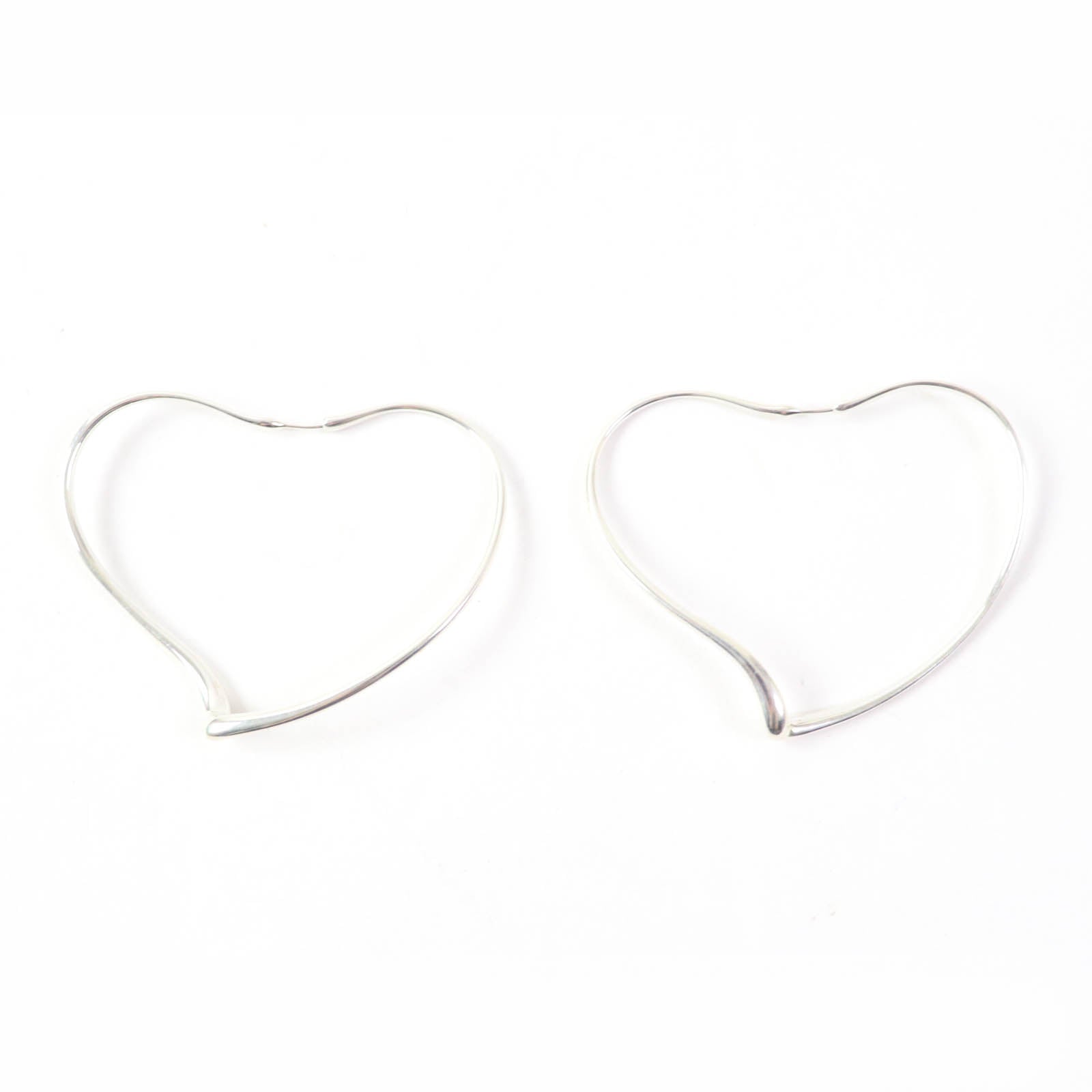 Tiffany & Co El Saperetti Open Heart Hoop Earrings SV925