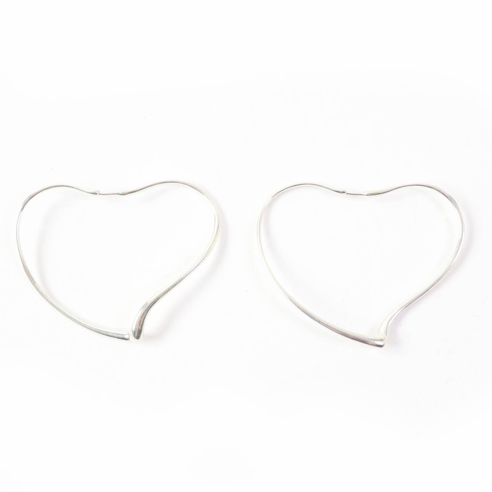 Tiffany & Co El Saperetti Open Heart Hoop Earrings SV925