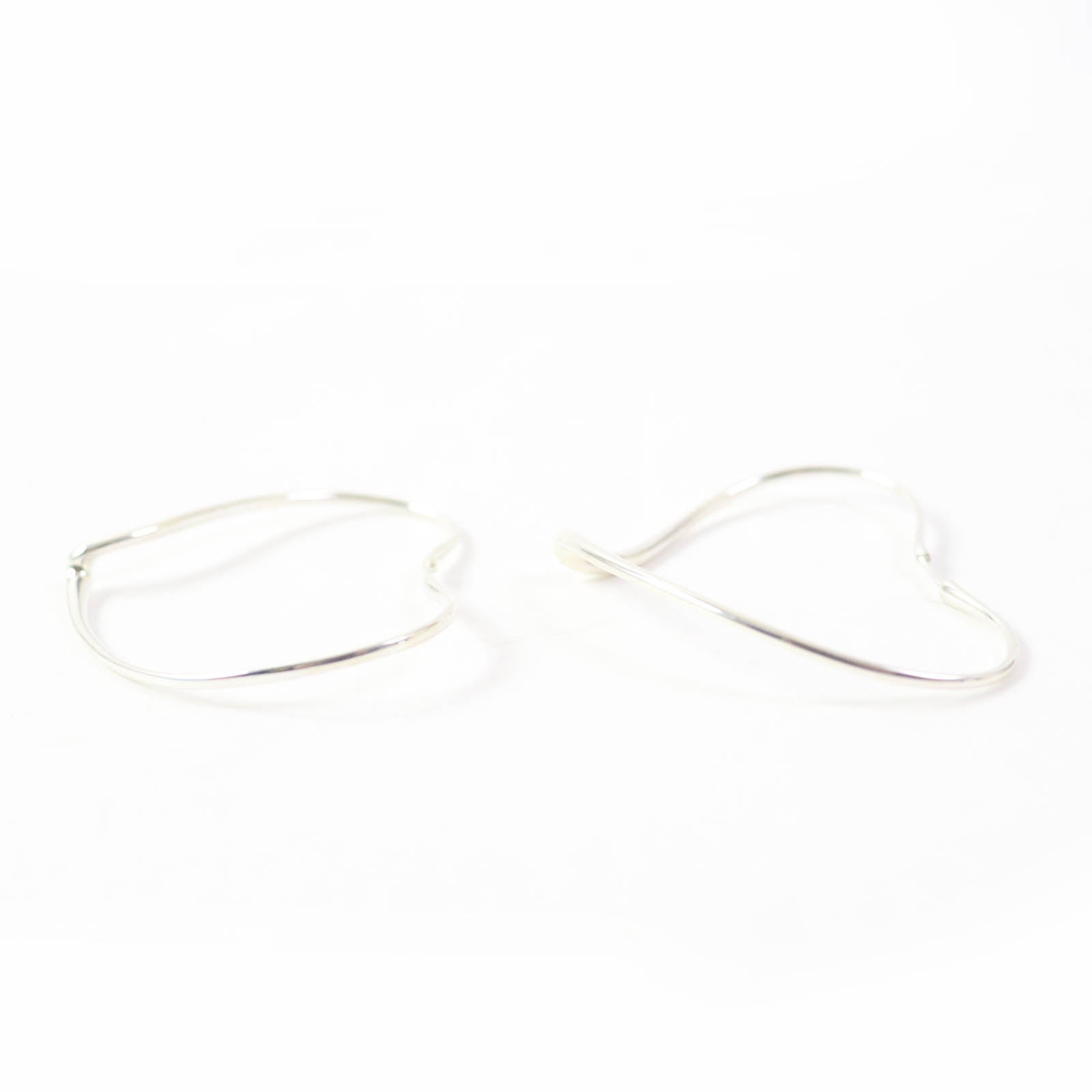 Tiffany & Co El Saperetti Open Heart Hoop Earrings SV925