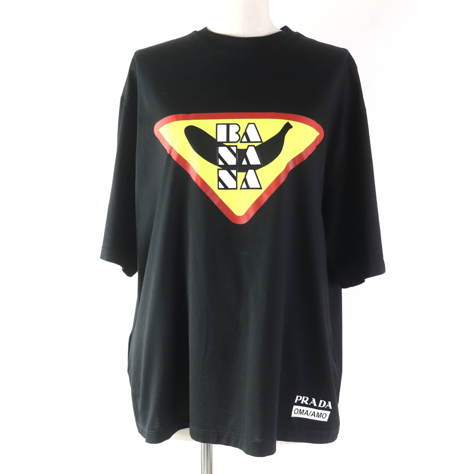 Prada Cotton Triangle Oversized T-shirt Black S