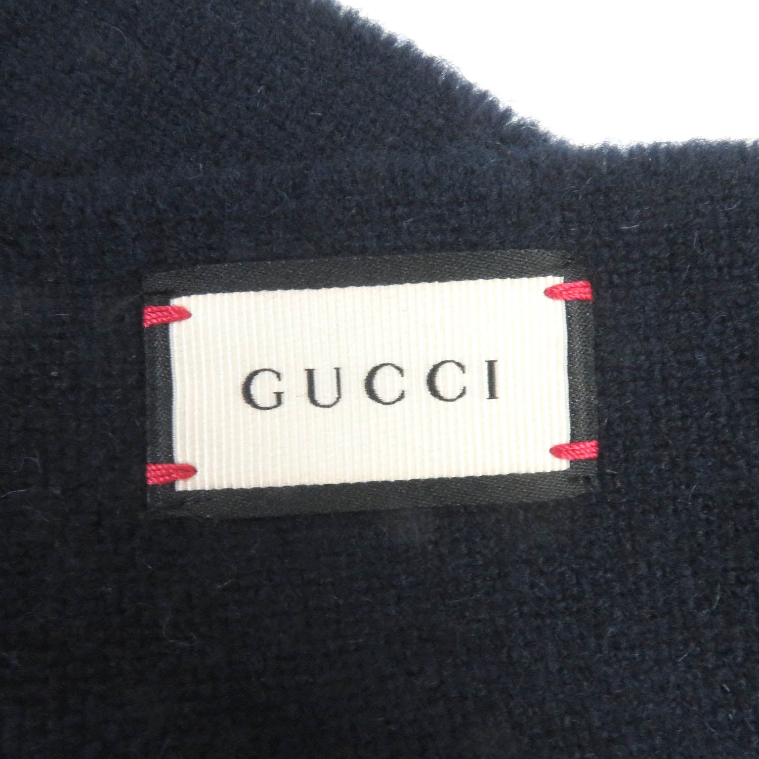 Gucci Wool Cashmere Silk Bee Embroidery Scarf