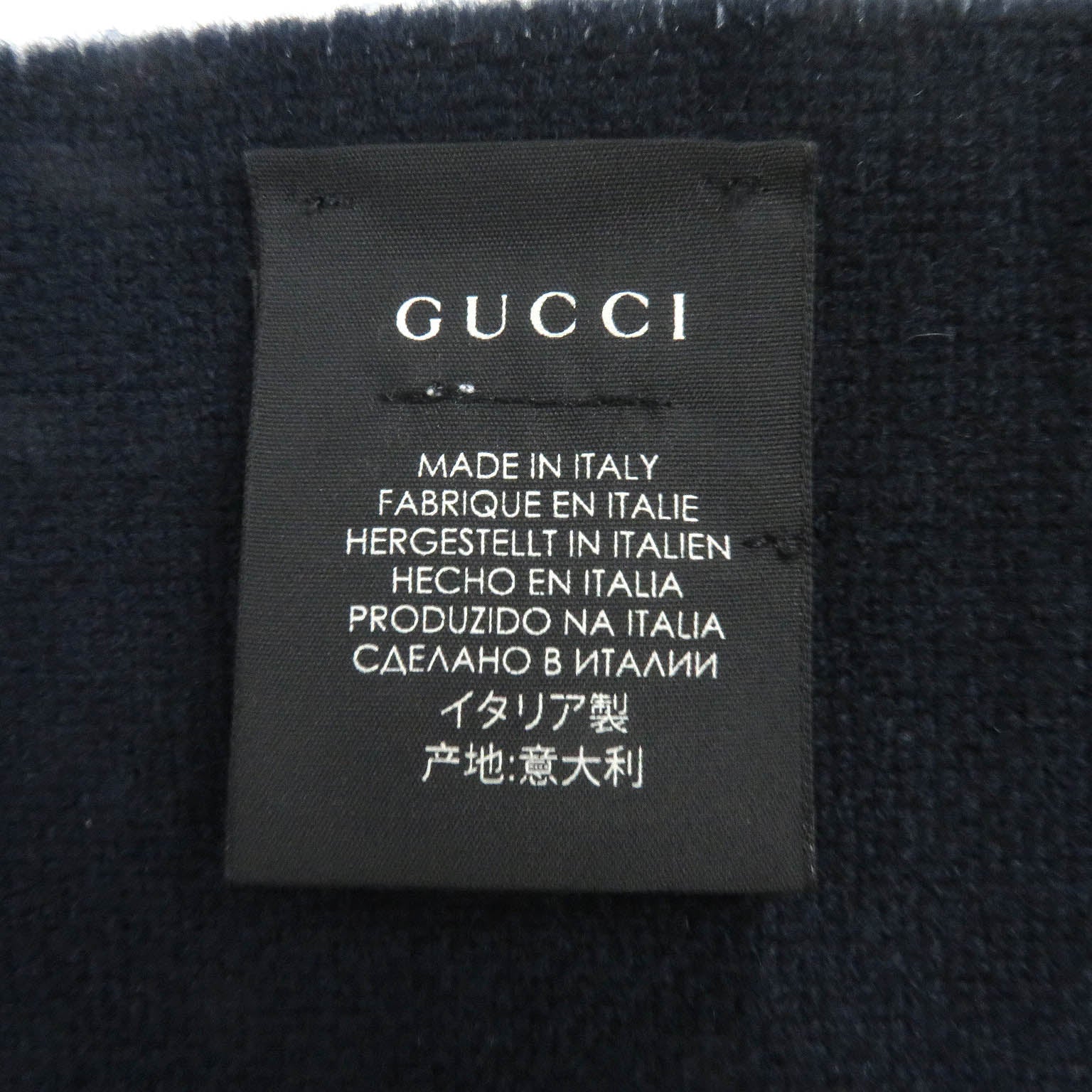 Gucci Wool Cashmere Silk Bee Embroidery Scarf