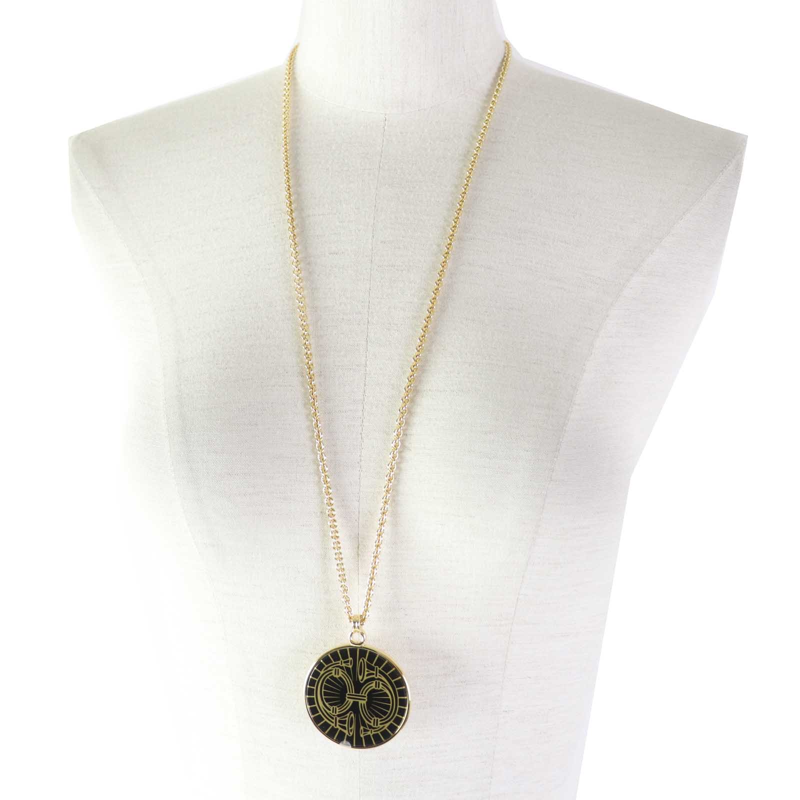 Hermes Medaille Quadriage GM Necklace Gold