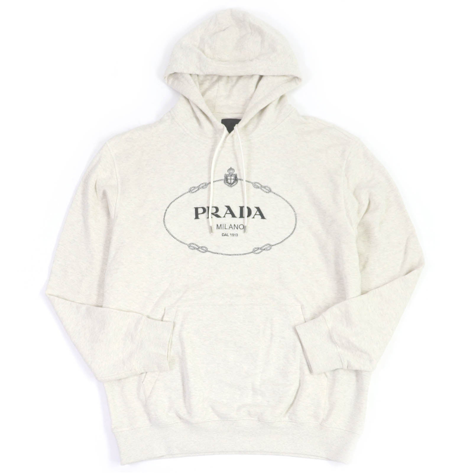 Prada Cotton Logo Pullover Fleece Hoodie XL