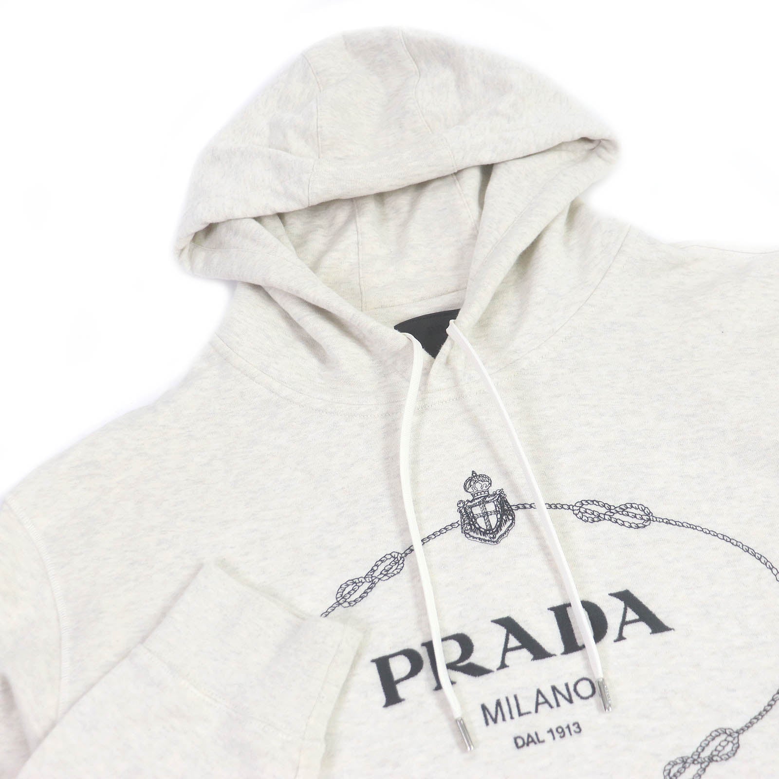 Prada Cotton Logo Pullover Fleece Hoodie XL