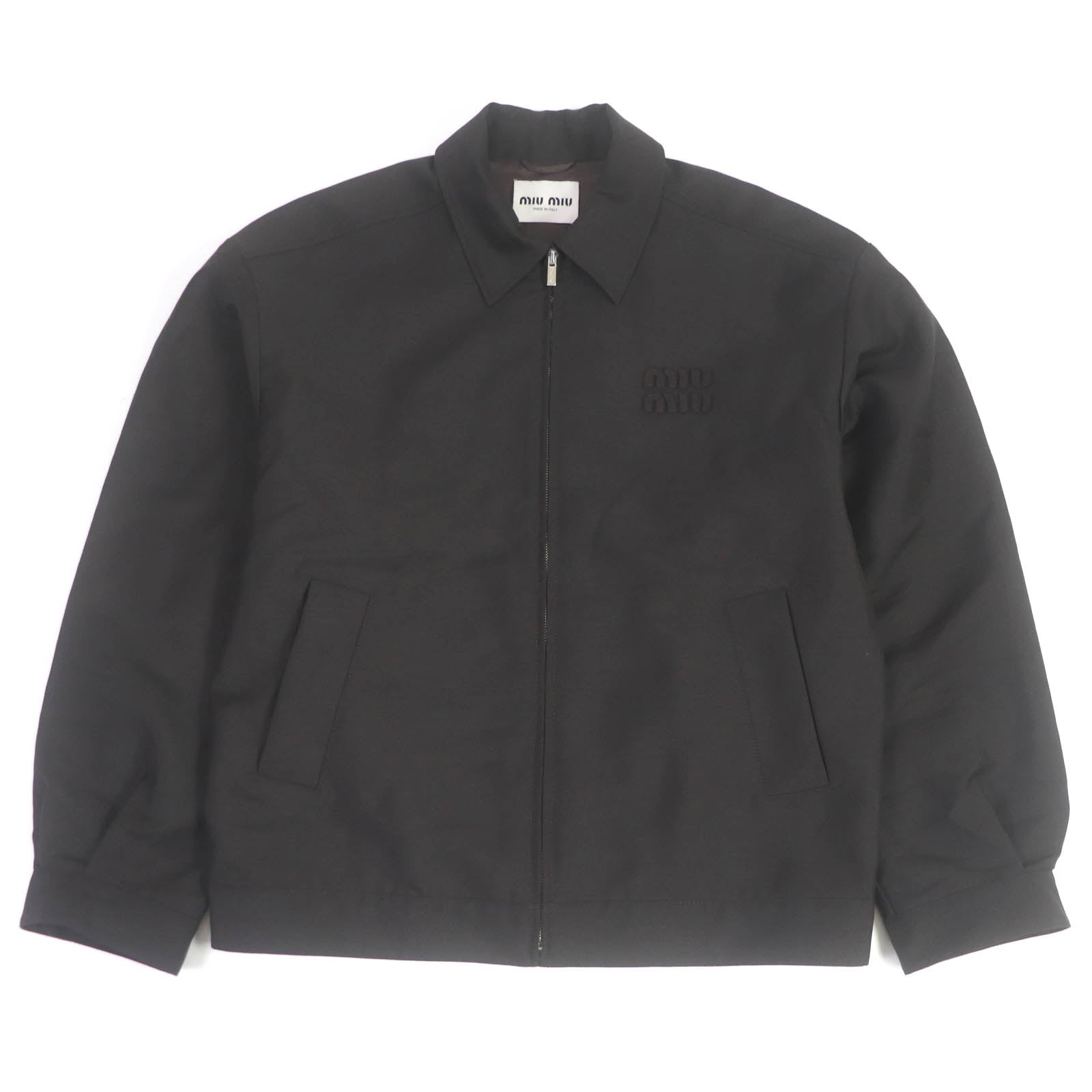 Miu Miu Mohair Wool Logo Zip Blouson Unisex