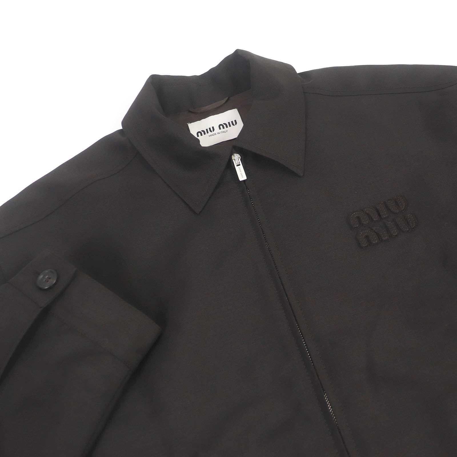 Miu Miu Mohair Wool Logo Zip Blouson Unisex