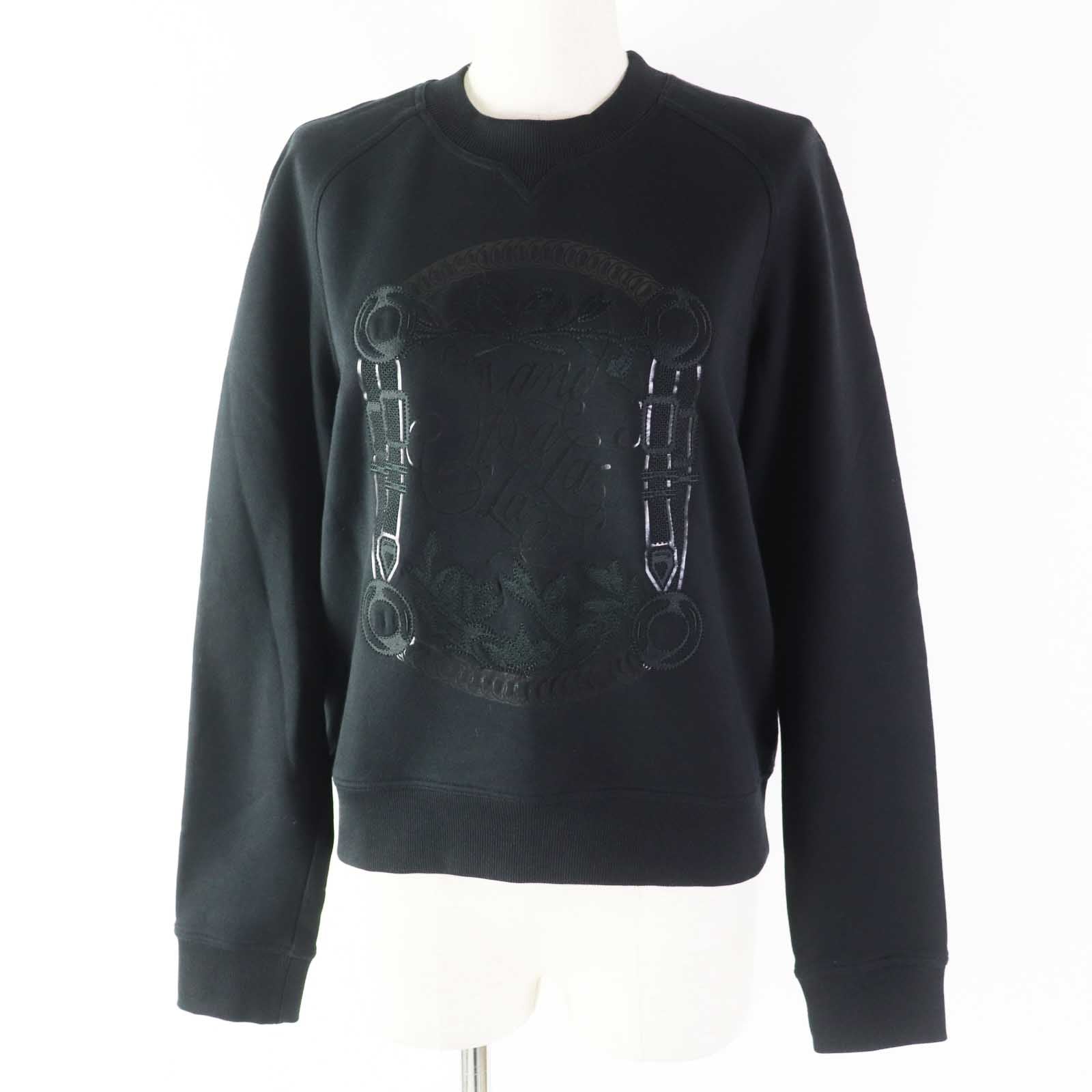 Hermes Cotton Embroidered Sweatshirt Black 36 Women