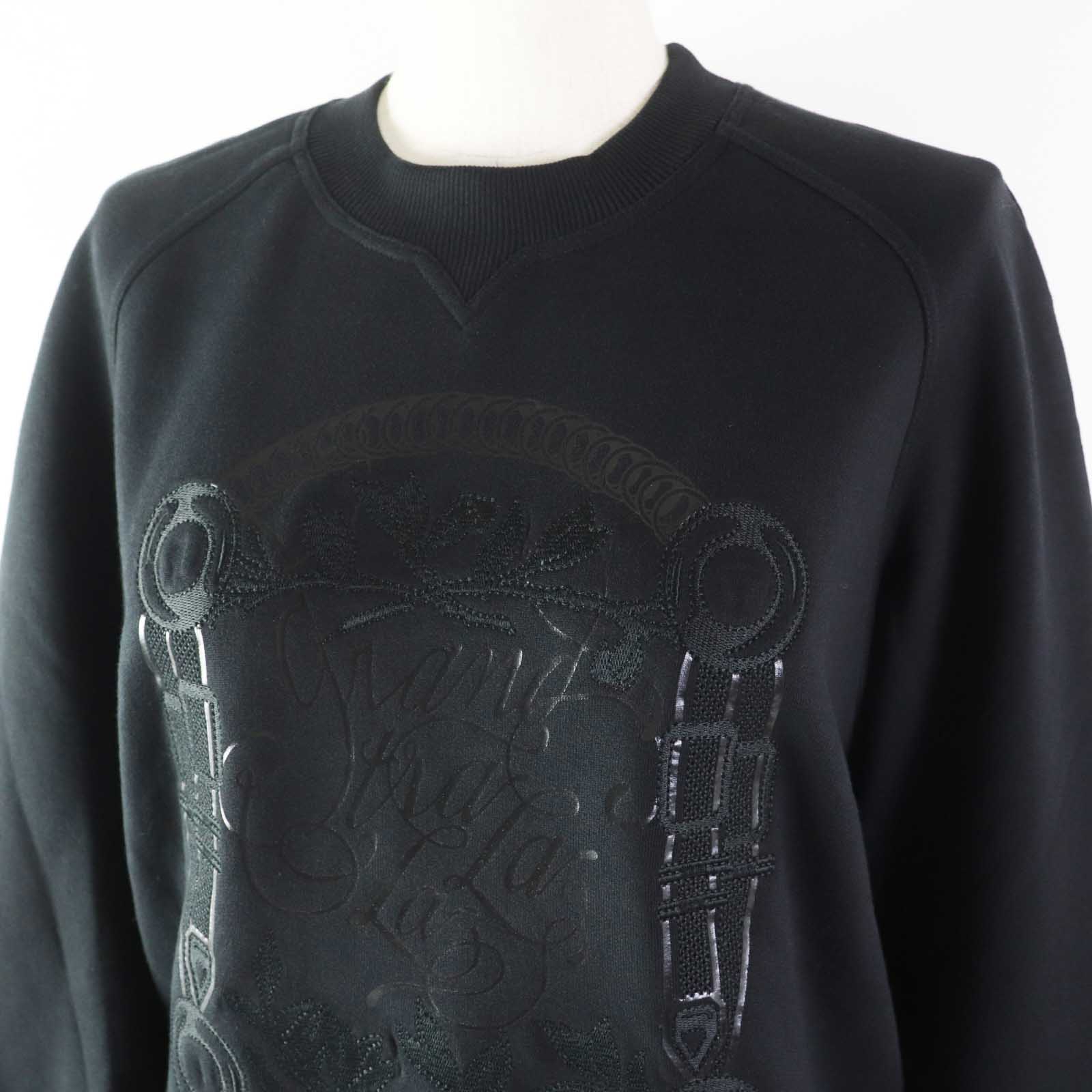 Hermes Cotton Embroidered Sweatshirt Black 36 Women