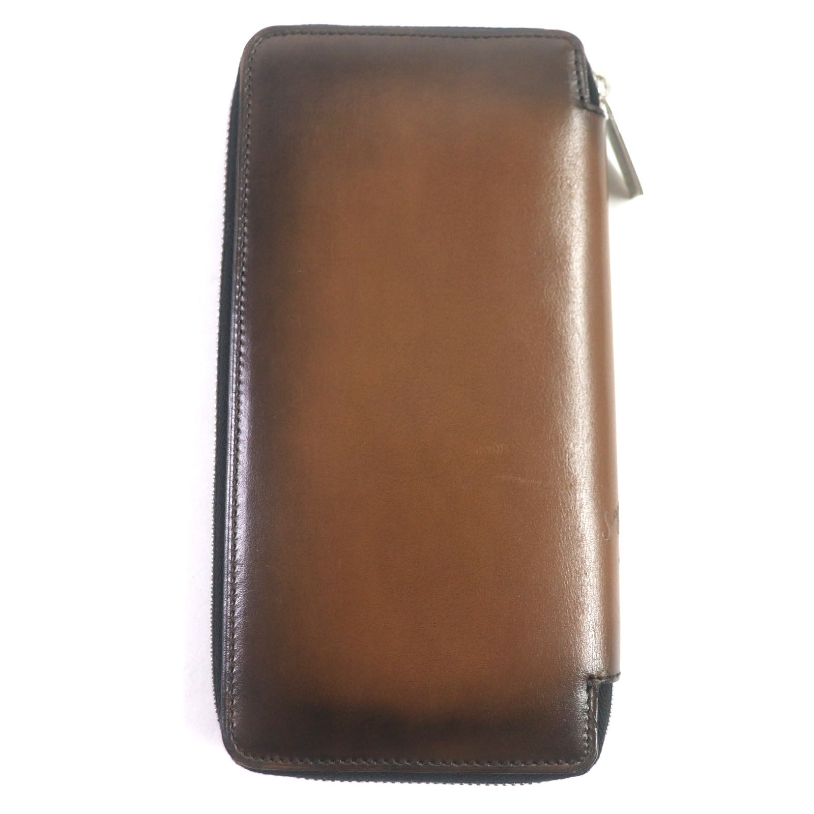 Berluti Calligraphy Leather Round Zip Wallet