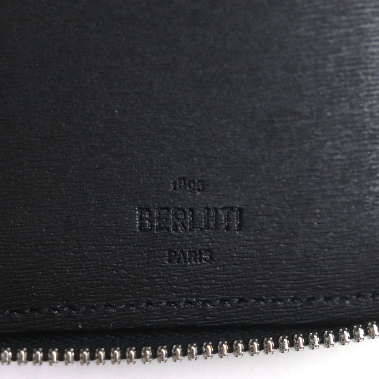 Berluti Calligraphy Leather Round Zip Wallet