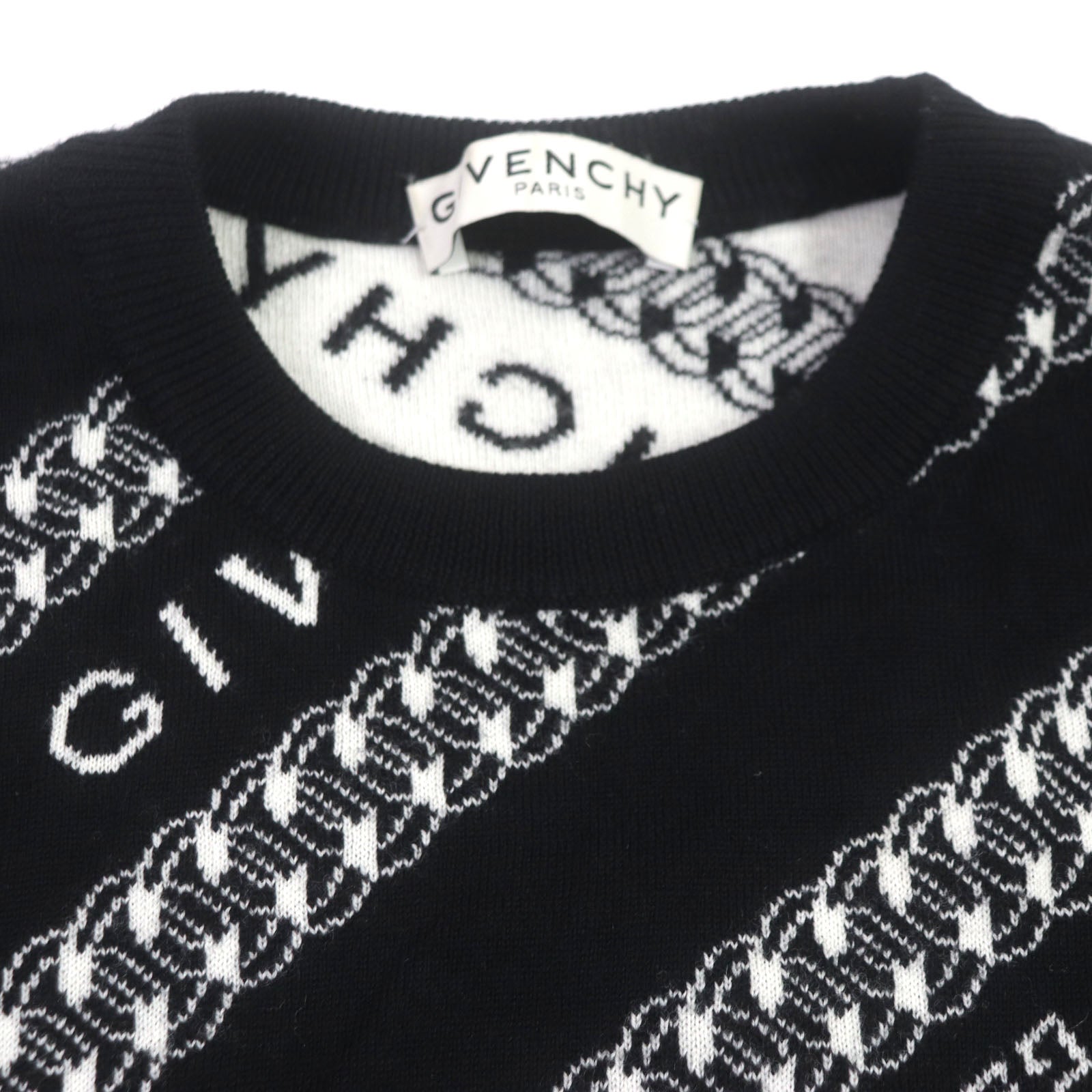 Givenchy Wool Logo Knit Sweater XS Black