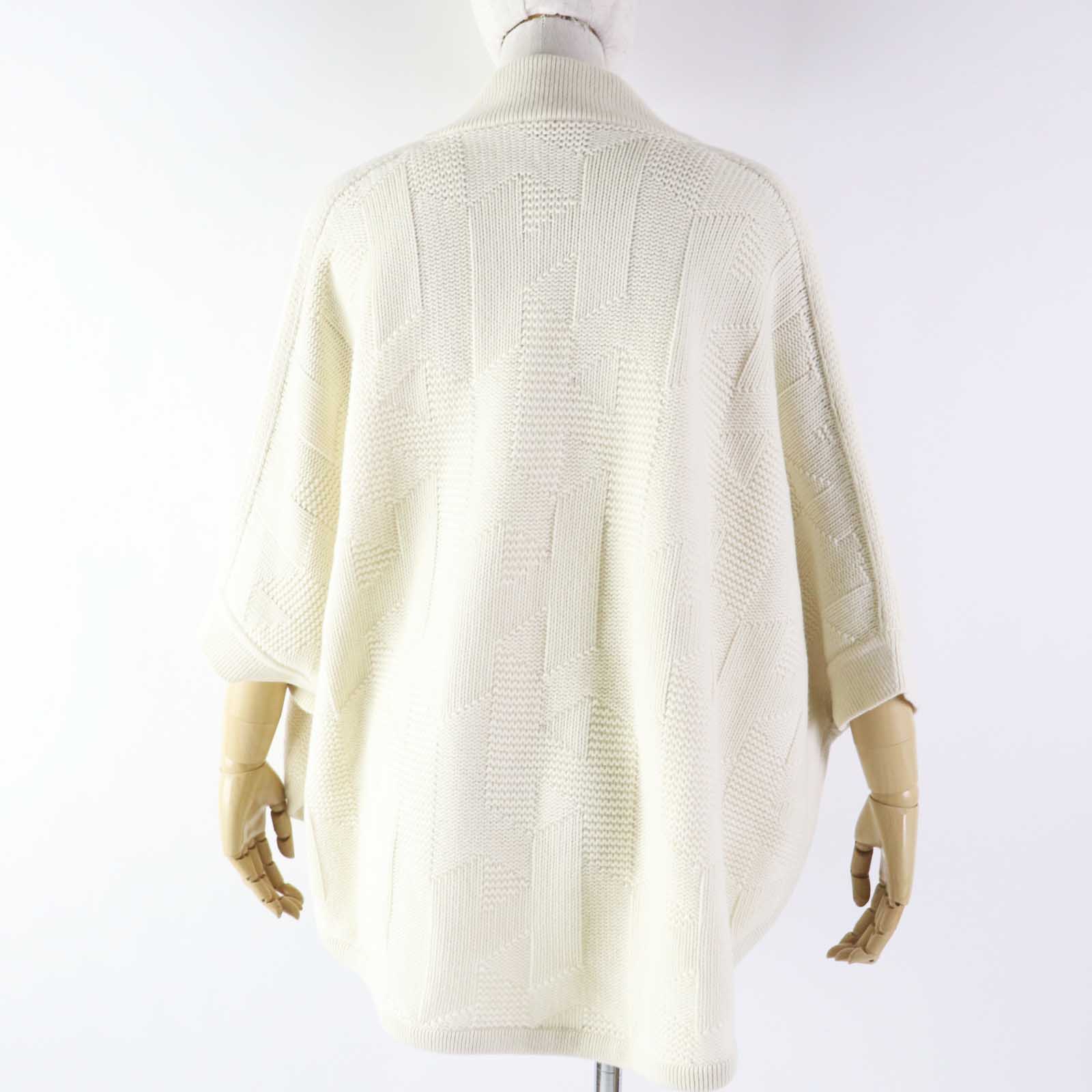 Hermes Wool H Motif Knit Poncho Women