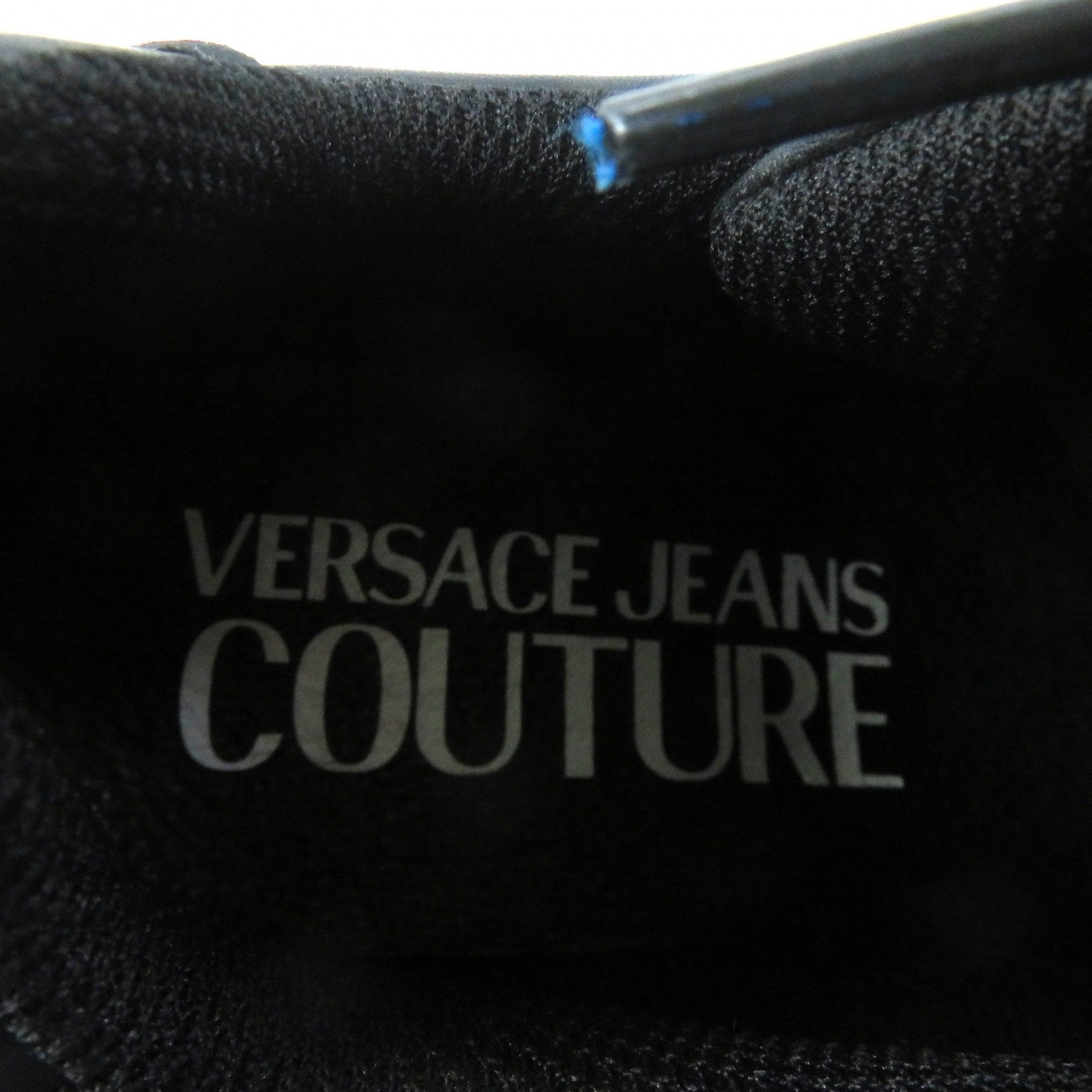 Versace Logo Lace-up Sneakers Black Blue