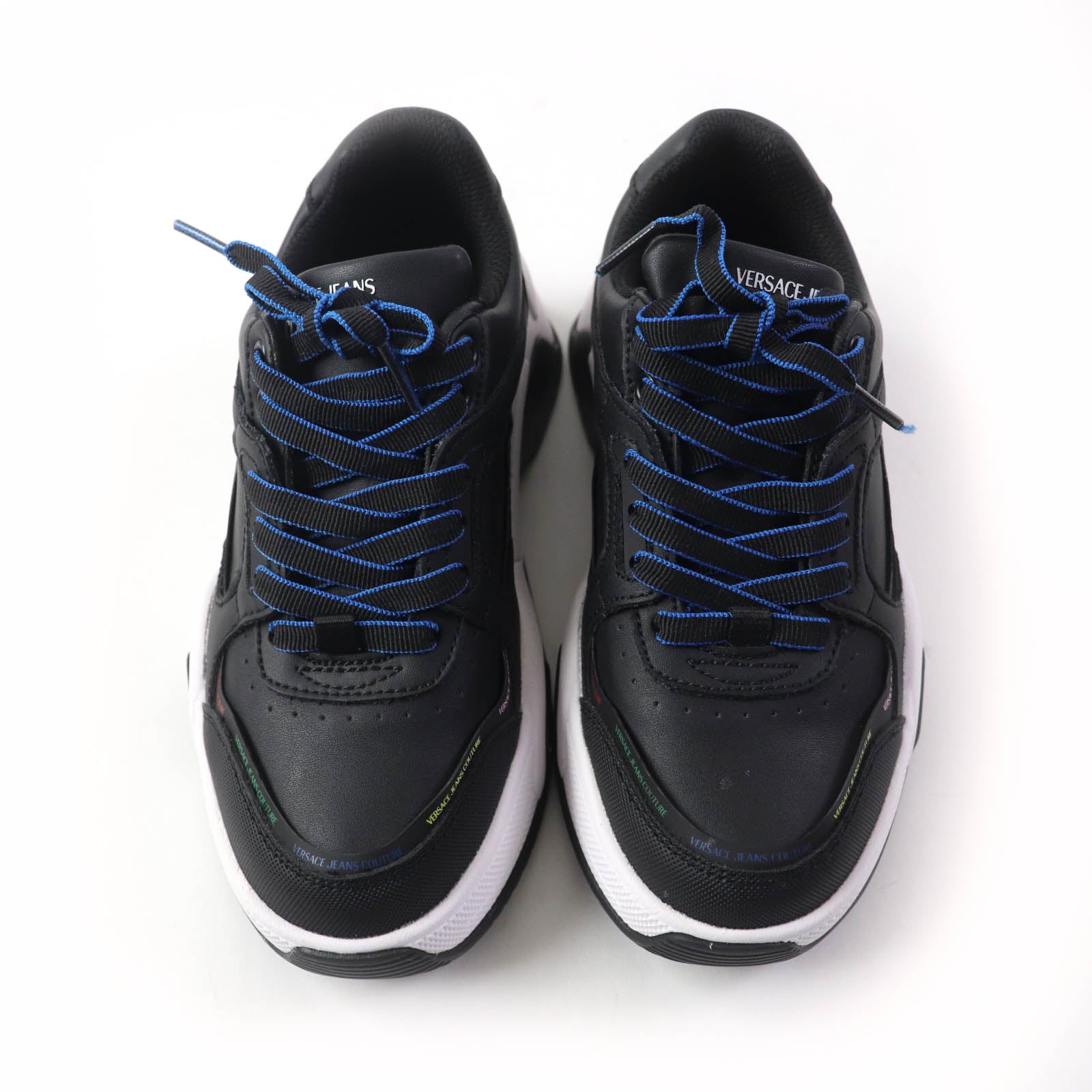 Versace Logo Lace-up Sneakers Black Blue